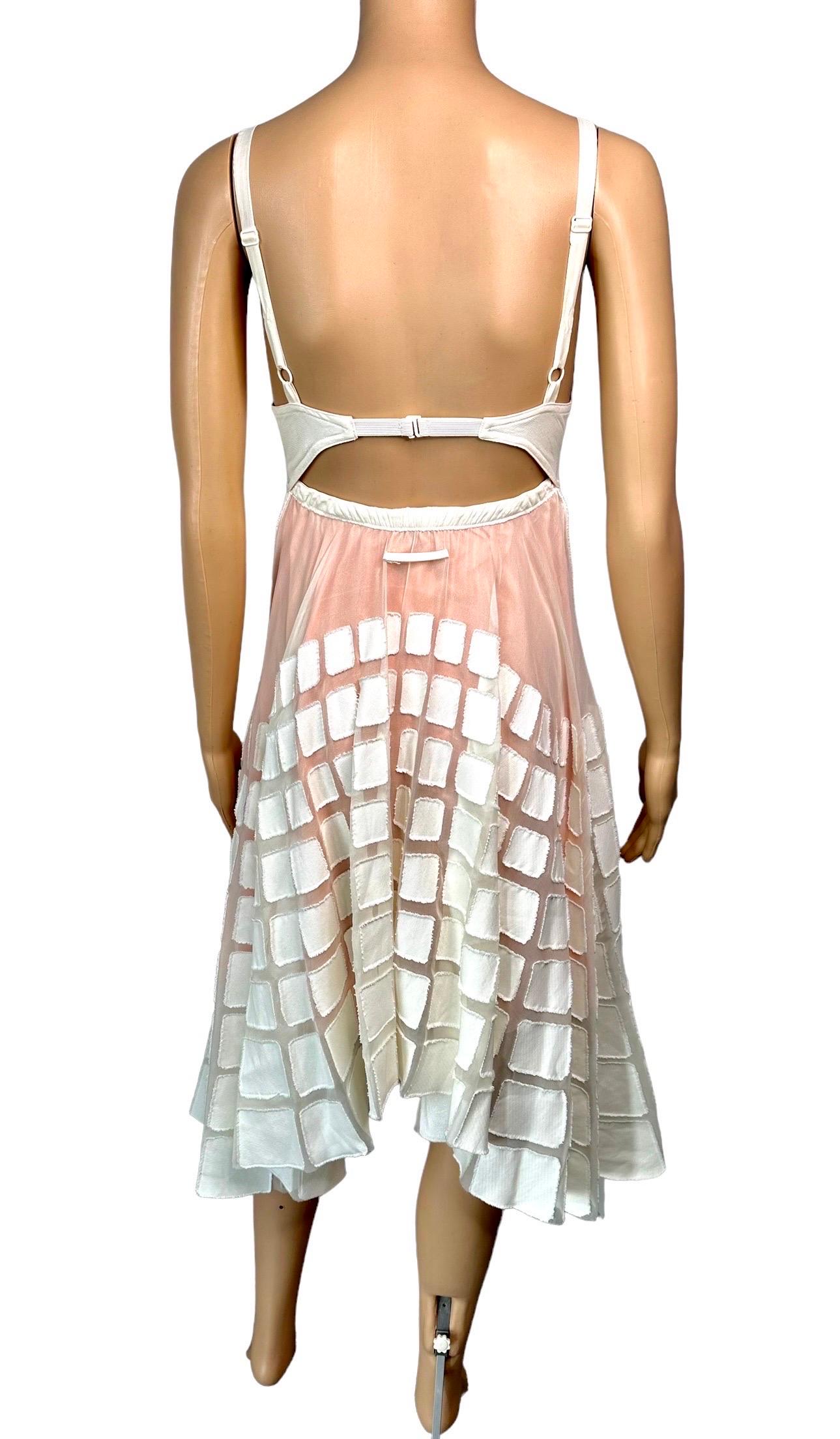 Jean Paul Gaultier S/S 2010 Runway Cone Bra Bustier Cutout Sheer Dress  For Sale 5