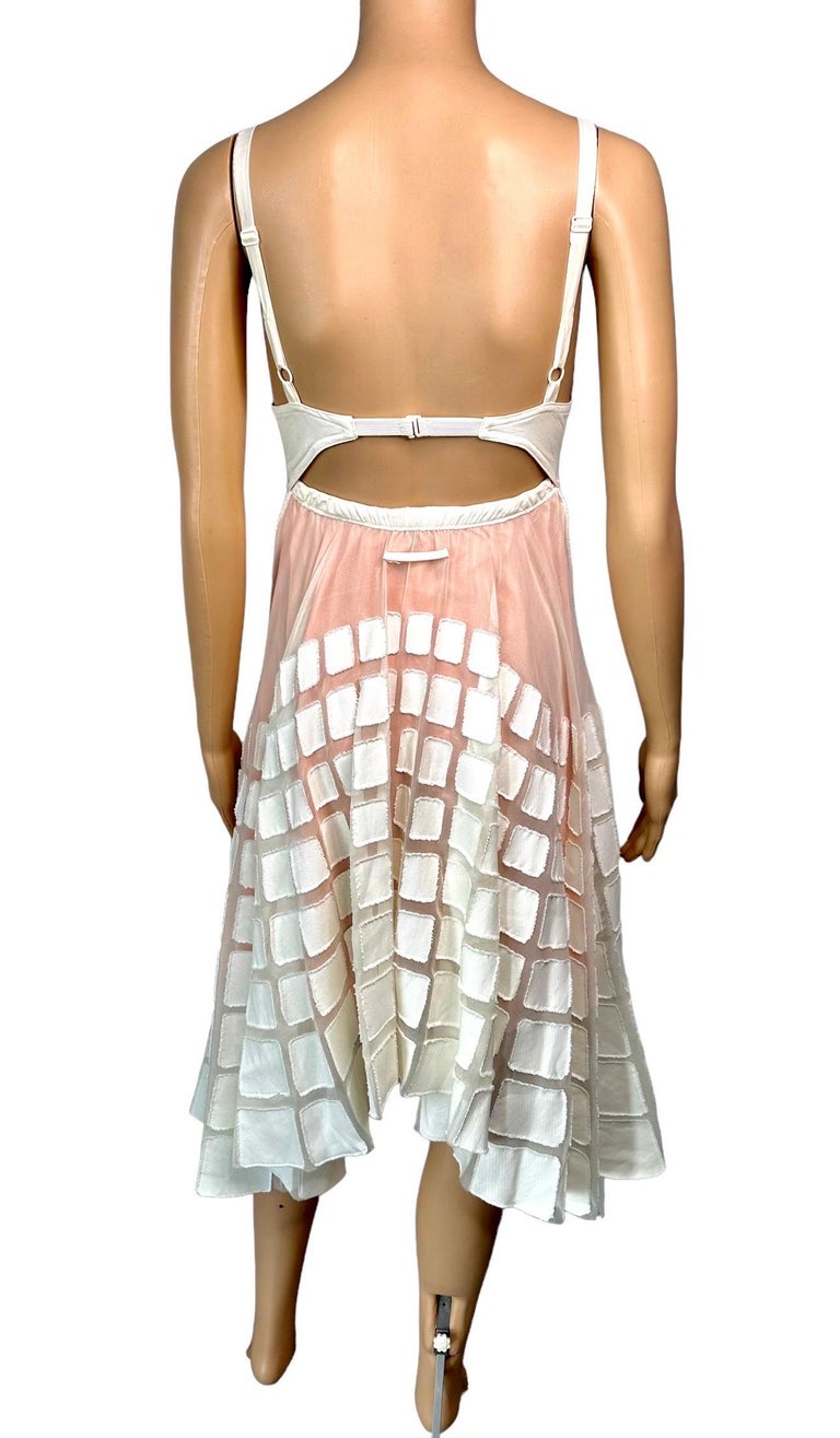 Jean Paul Gaultier S/S 2010 Runway Cone Bra Bustier Cutout Sheer Dress ...