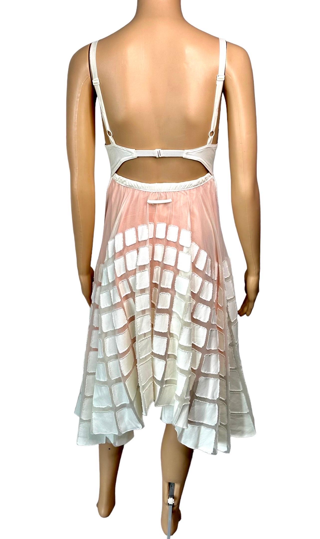 Jean Paul Gaultier S/S 2010 Runway Cone Bra Bustier Cutout Sheer Dress  For Sale 7