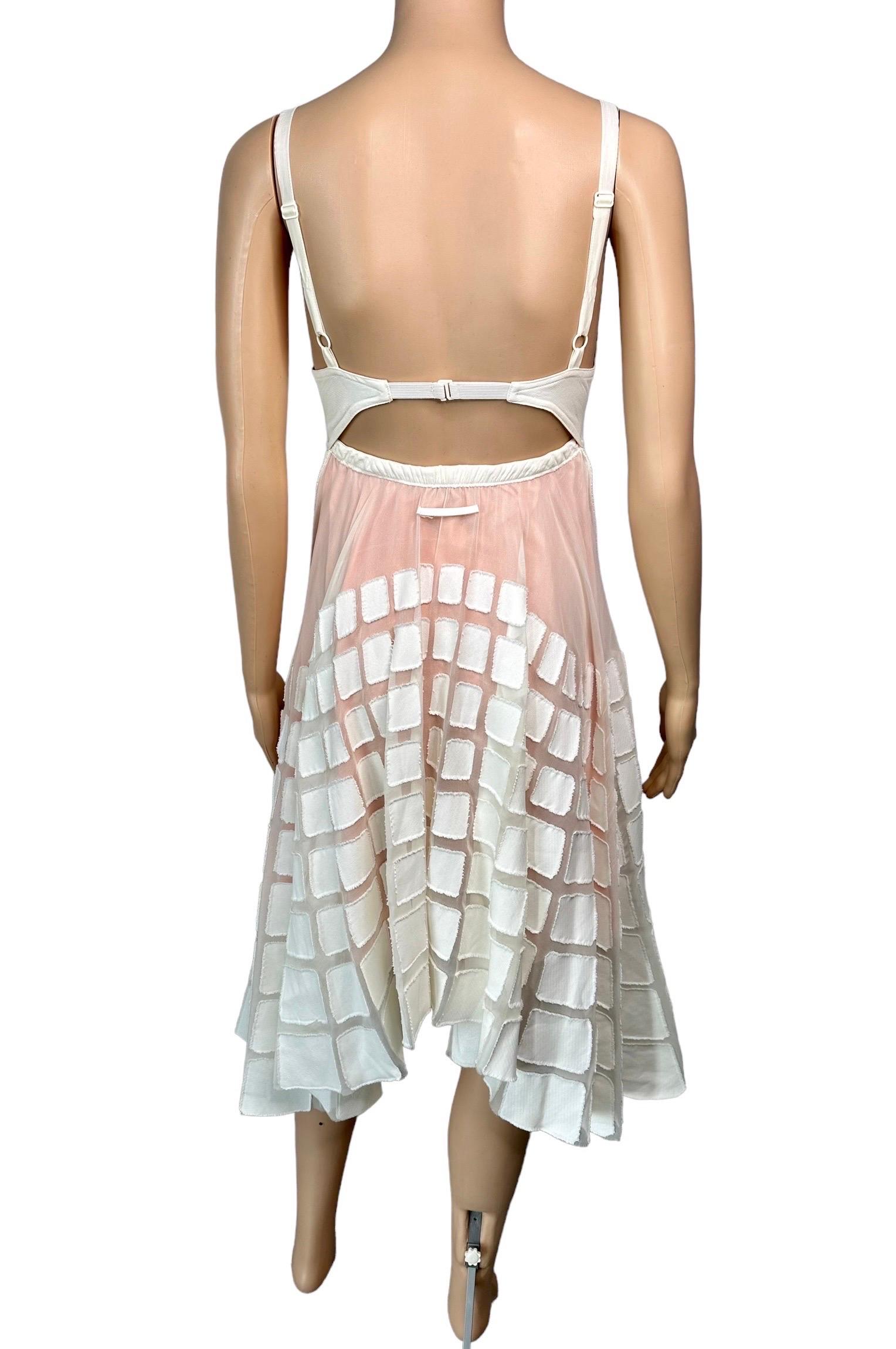 Jean Paul Gaultier S/S 2010 Runway Cone Bra Bustier Cutout Sheer Dress  For Sale 9