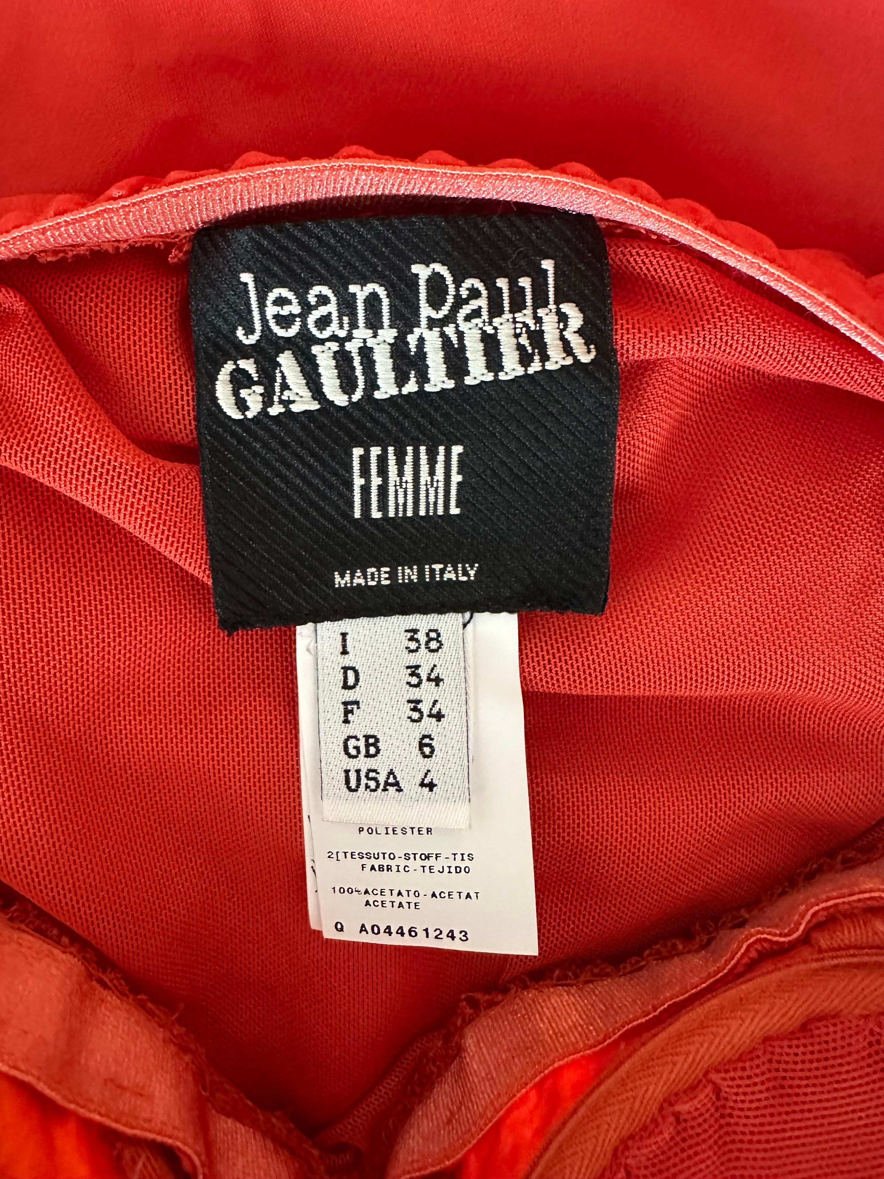 Jean Paul Gaultier S/S 2010 Runway Cone Bra Bustier Red Romper Jumpsuit For Sale 8