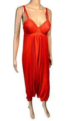 Jean Paul Gaultier S/S 2010 Runway Cone Bra Bustier Red Romper Jumpsuit