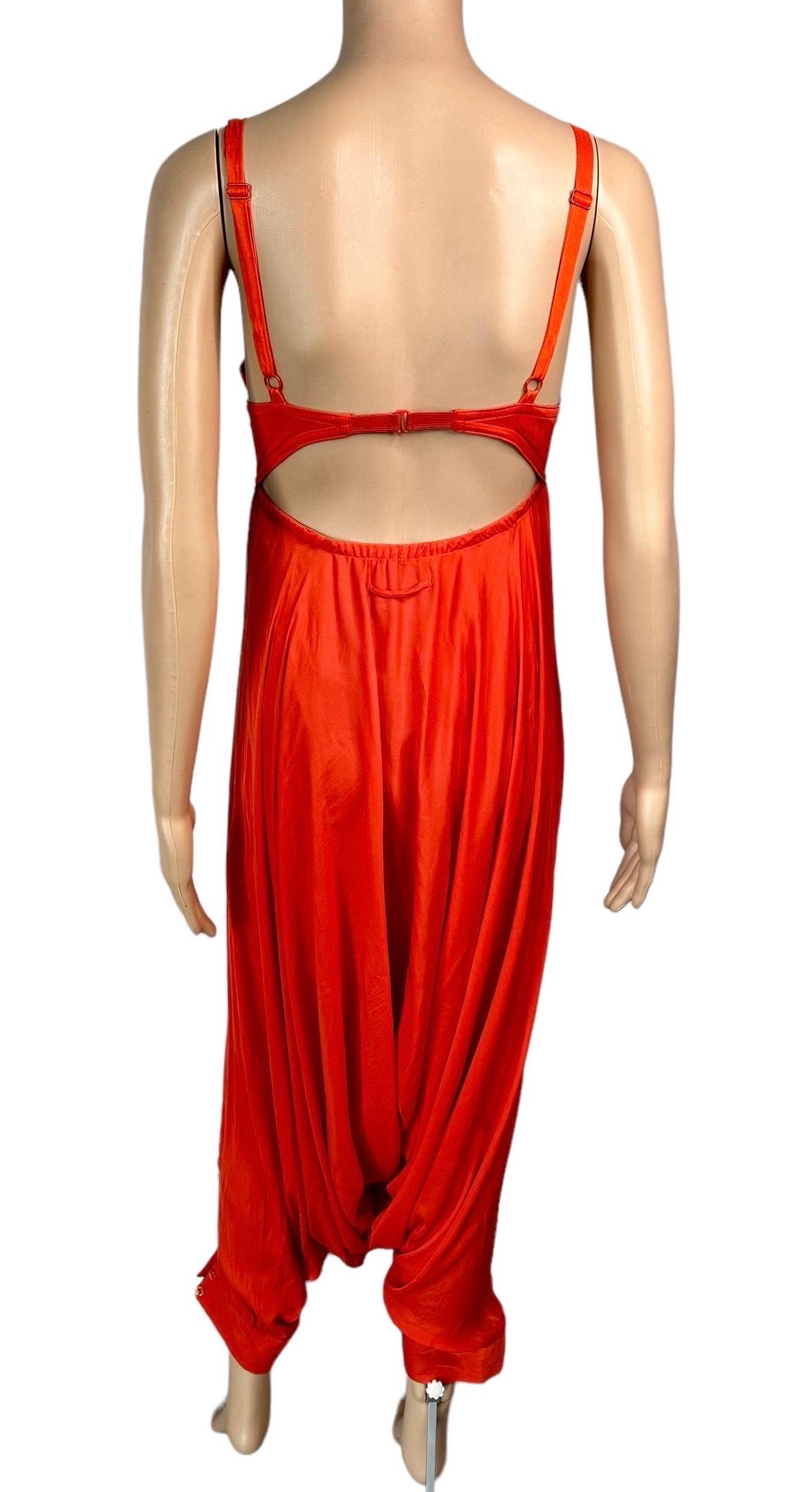 Jean Paul Gaultier S/S 2010 Runway Cone Bra Bustier Red Romper Jumpsuit For Sale 3