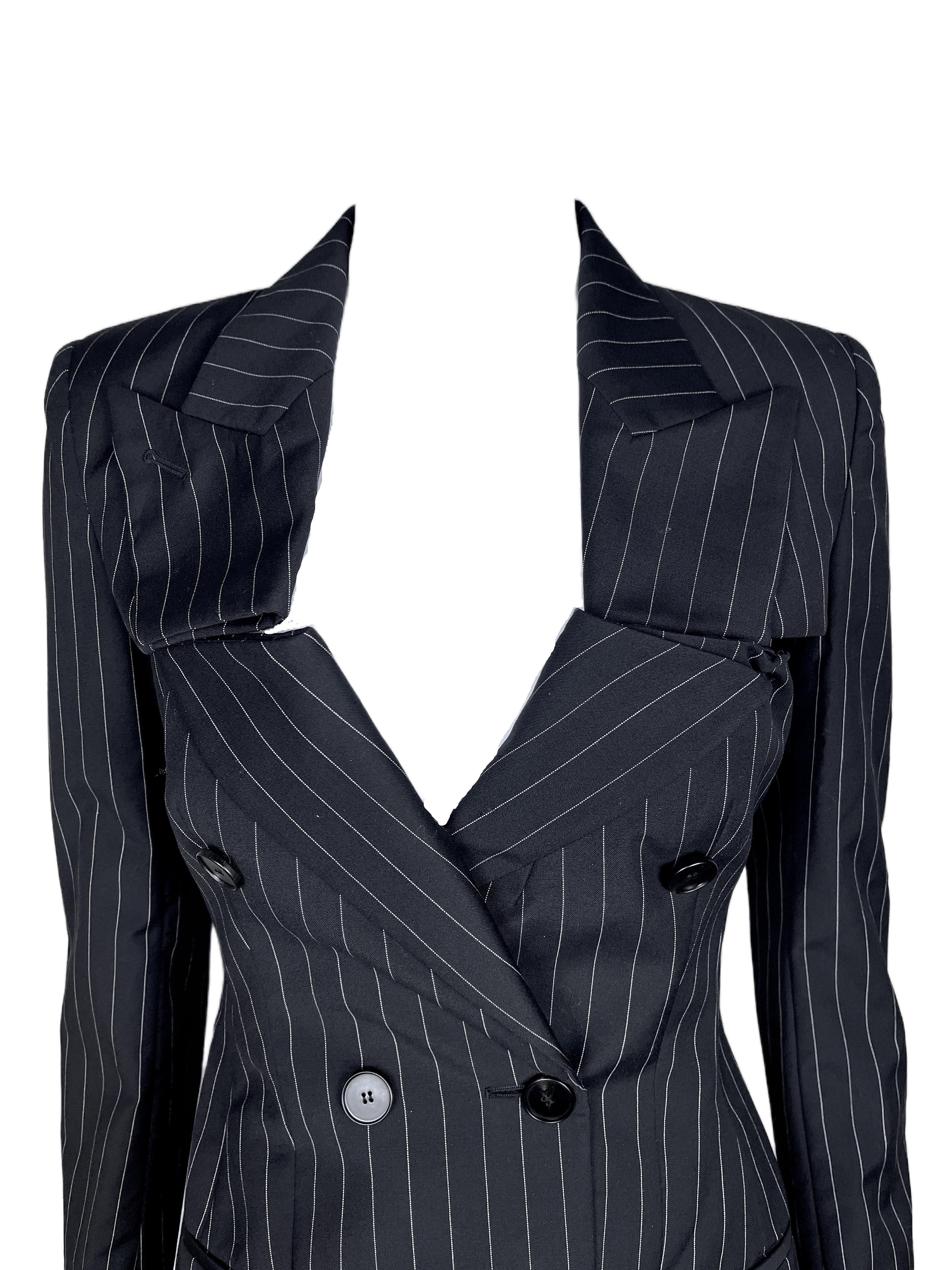 JEAN PAUL GAULTIER S/s 2013 Detachable Corseted Striped Blazer in vendita 5