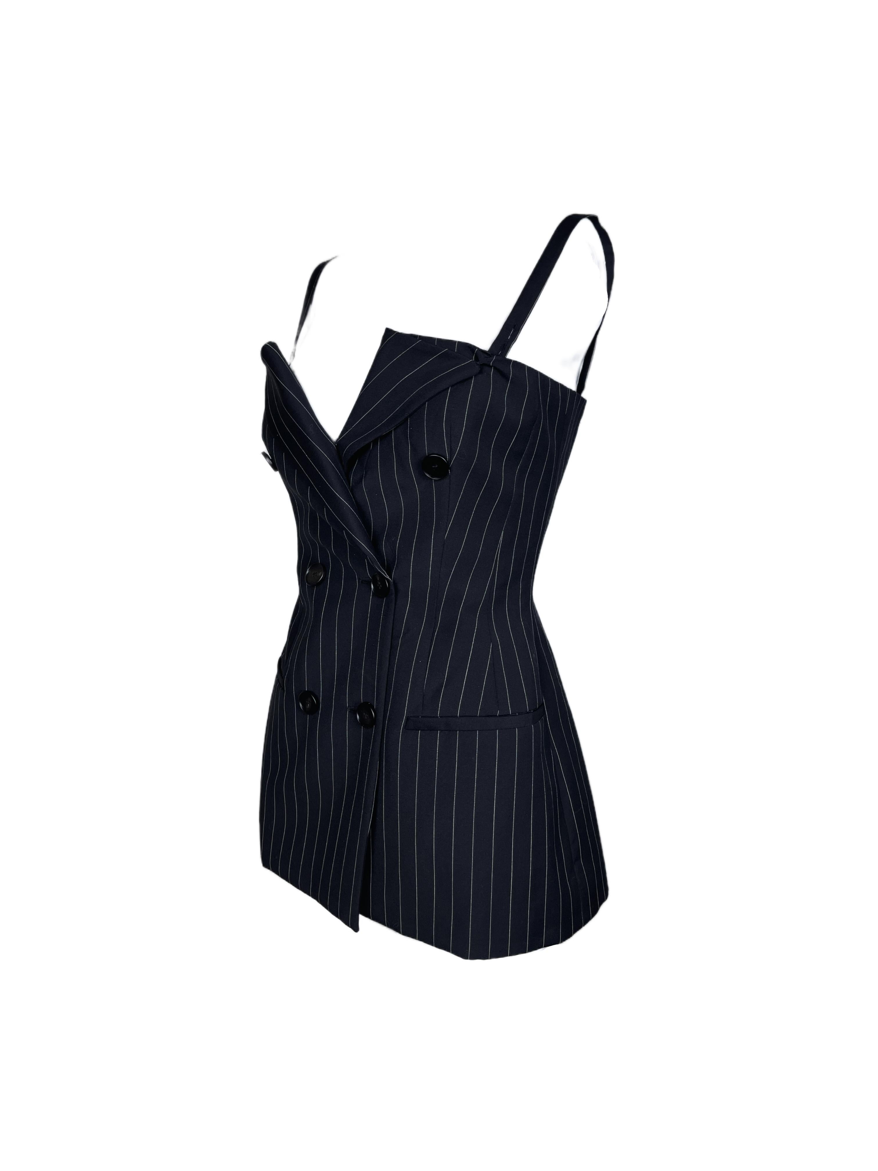JEAN PAUL GAULTIER S/s 2013 Detachable Corseted Striped Blazer in vendita 1