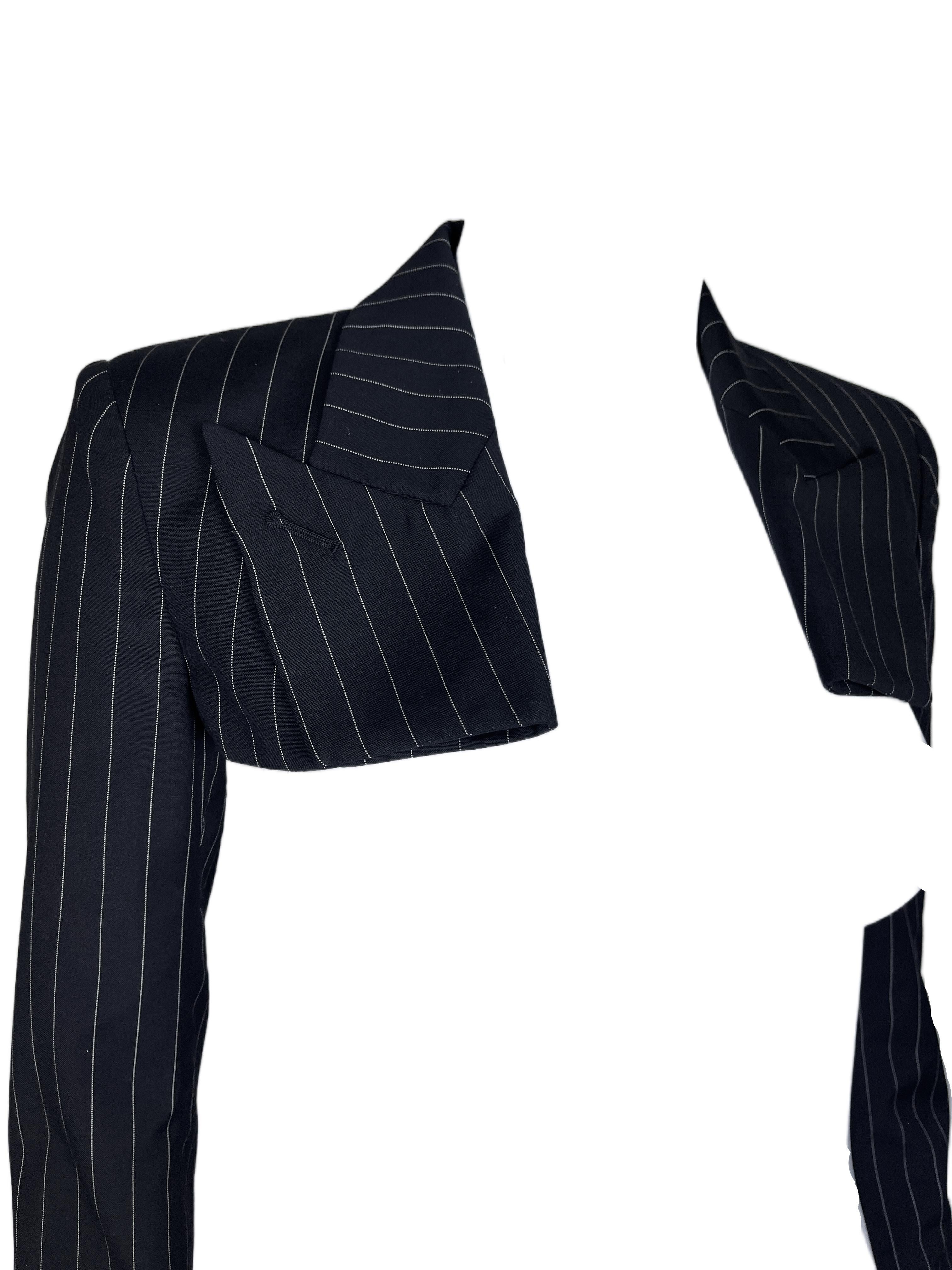 JEAN PAUL GAULTIER S/s 2013 Detachable Corseted Striped Blazer in vendita 2