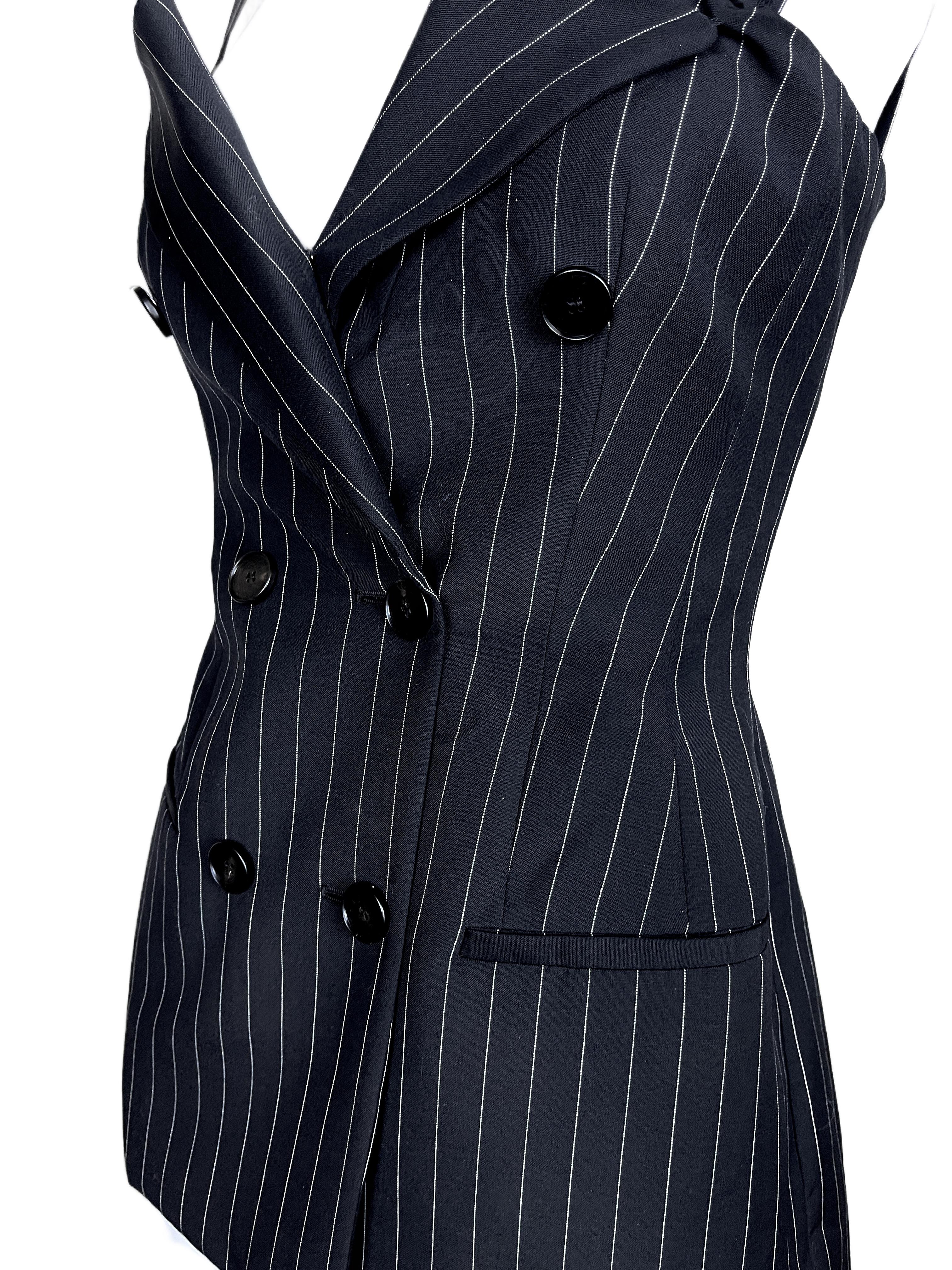 JEAN PAUL GAULTIER S/s 2013 Detachable Corseted Striped Blazer in vendita 3