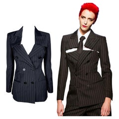 JEAN PAUL GAULTIER S/s 2013 Detachable Corseted Striped Blazer