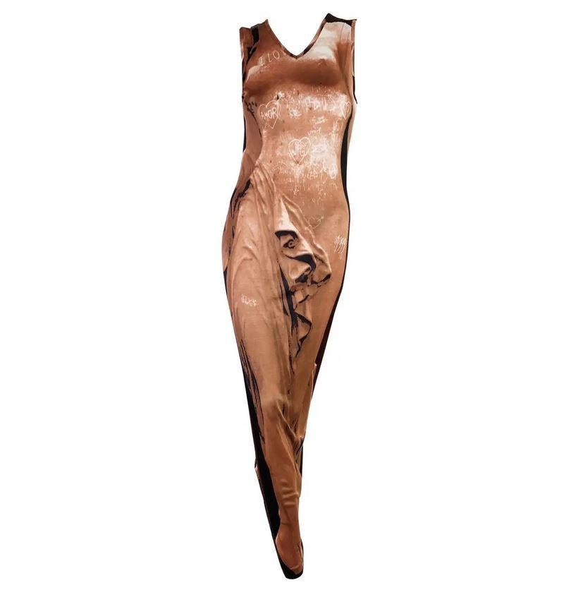 Jean Paul Gaultier S1999 RTW “Graffiti Goddess” Sculpture Runway Venus Trompe L'oeil Graffiti Optical Illusion Maxi Dress

A holy grail of Gaultier, the famous “Graffiti Goddess” dress. The same dress is a part of the V&A Museum collection as it was
