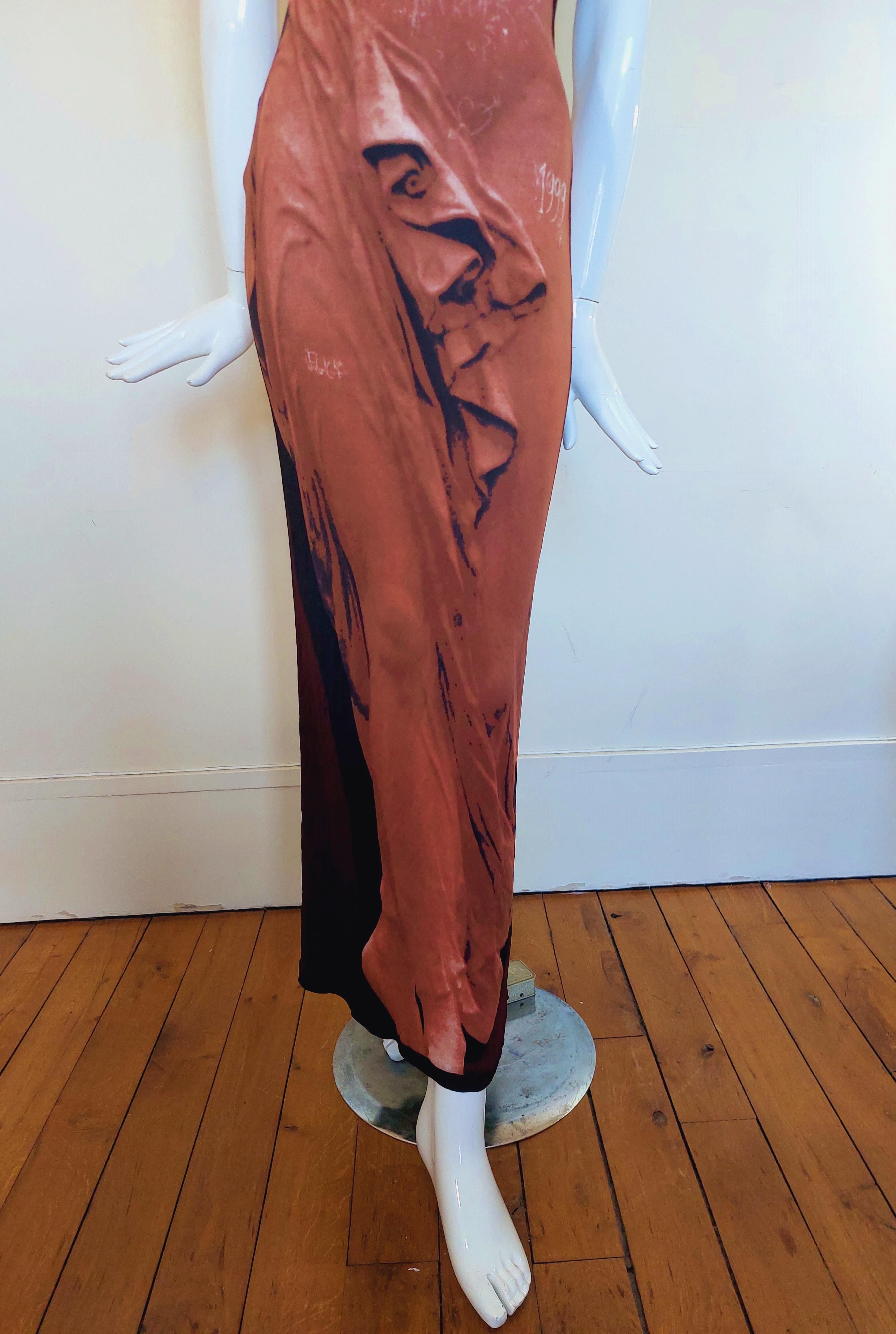 Robe de défilé Jean Paul Gaultier S1999 Graffiti déesse Vénus nue en trompe-l'œil en vente 4
