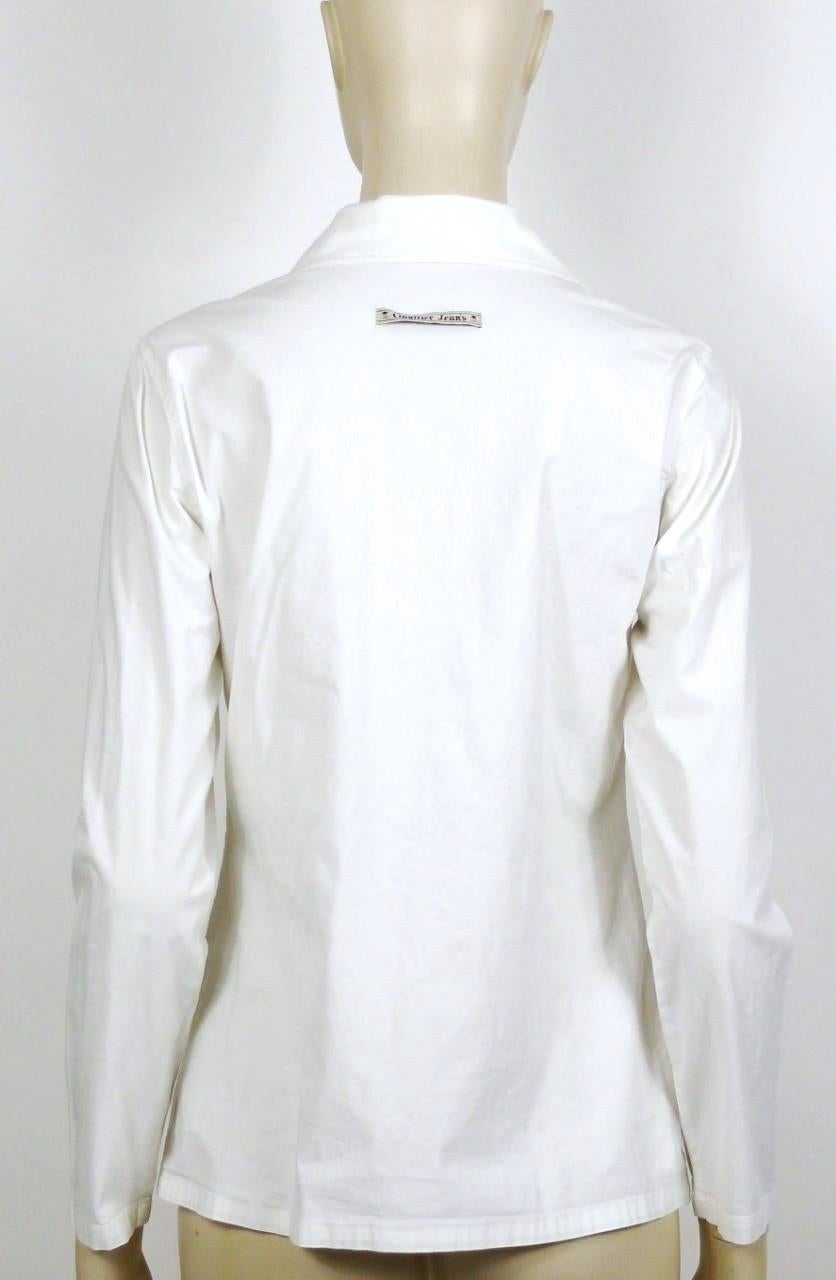 Jean Paul Gaultier Safety Pin Clips Vintage Bella Hadid White Shirt Blouse Top For Sale 1