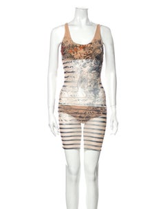 Jean Paul Gaultier Sailor Tattoo Swimsuit Sheer Mesh Tank