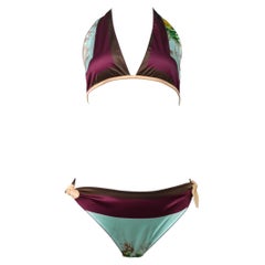 Jean-Paul Gaultier Bikini en satin avec foulard à la main écharpe