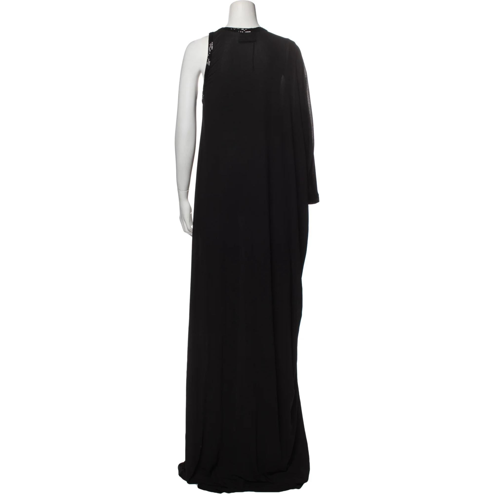 Black Jean Paul Gaultier Sequin Embellished Silk Long Evening Gown (US6) For Sale