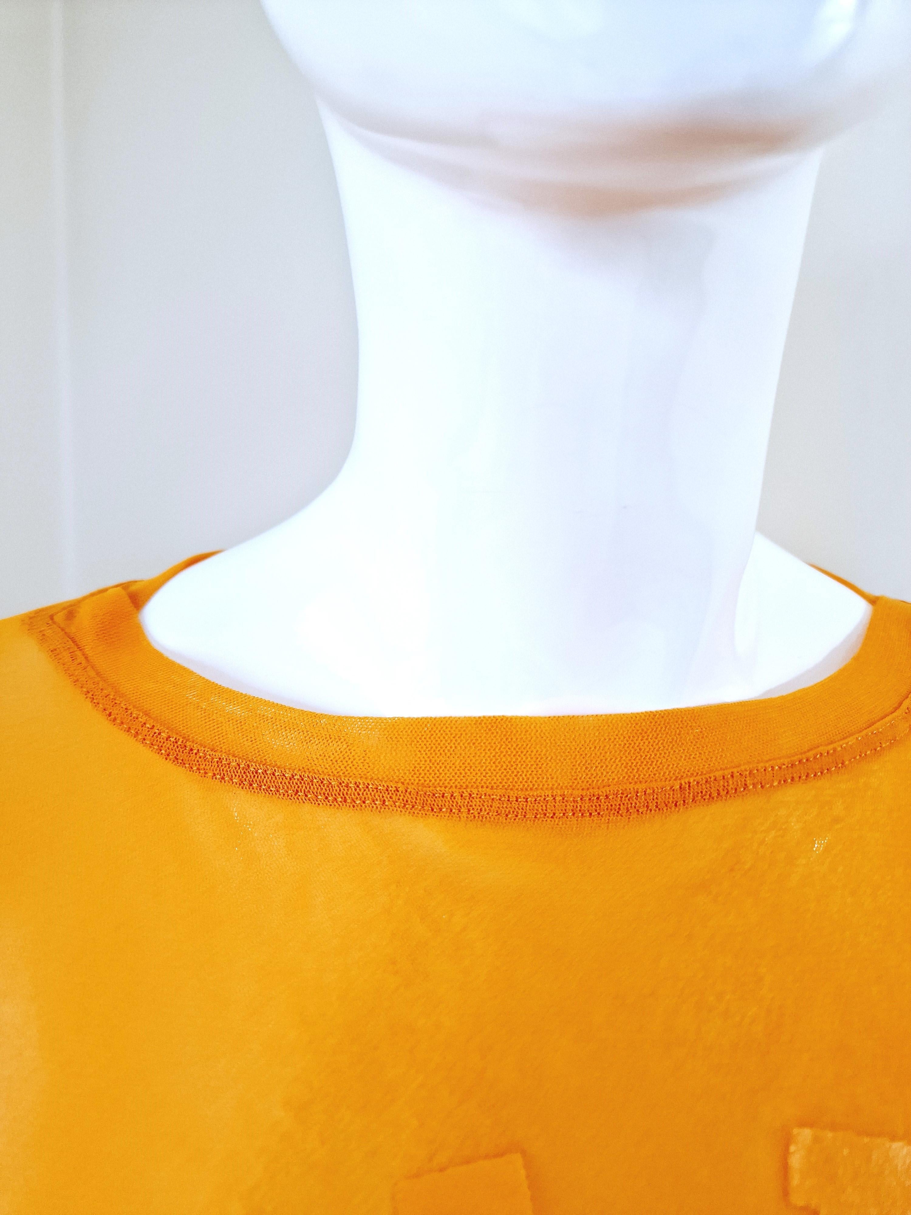 Jean Paul Gaultier Sex Sybmol Soleil Orange Logo Text Men Shirt Large XL Top For Sale 4