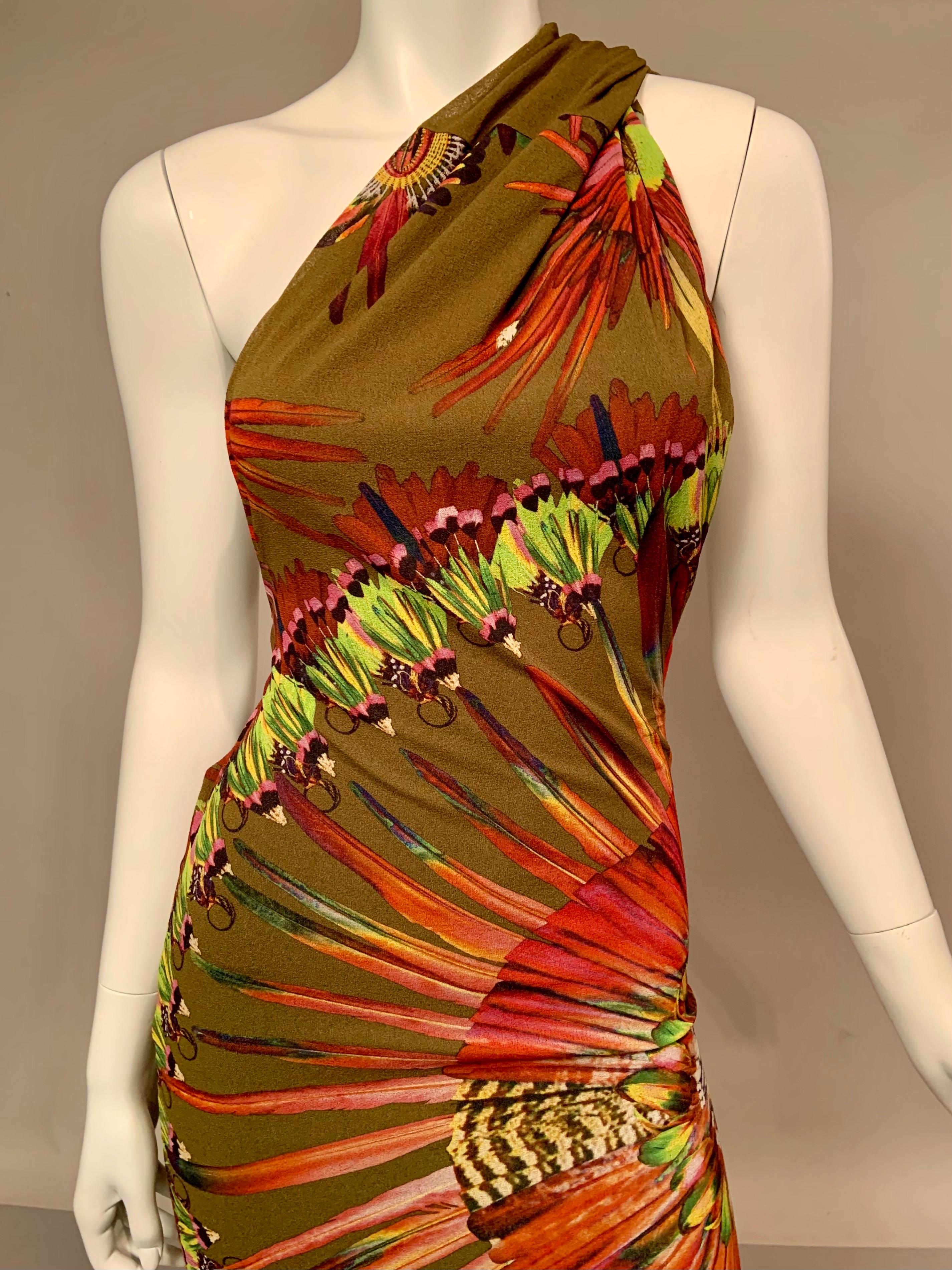 colorful feather dress