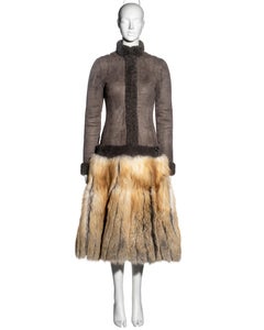 Jean Paul Gaultier sheepskin and fox fur coat dress, fw 2006