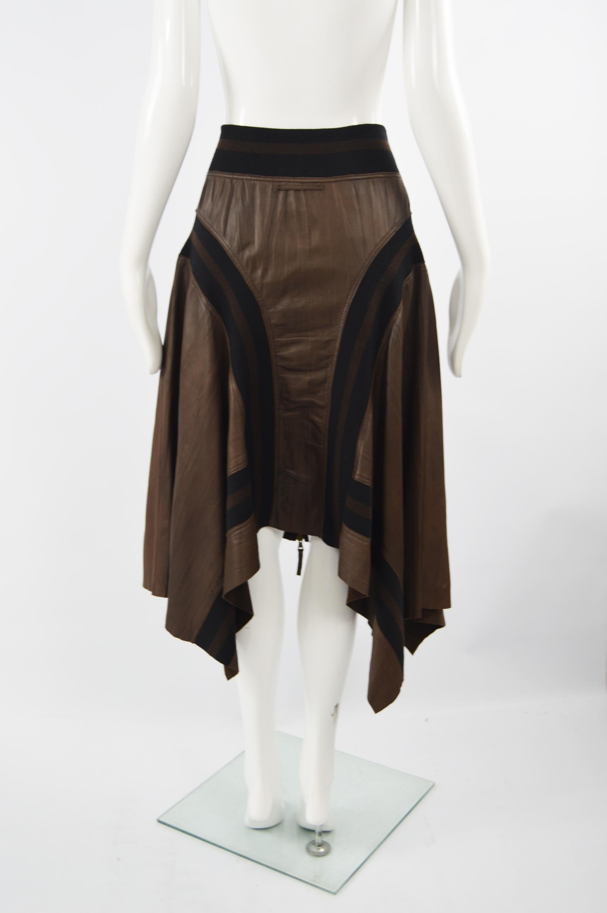 Jean Paul Gaultier Sheepskin Leather Vintage Skirt In Good Condition For Sale In Doncaster, South Yorkshire
