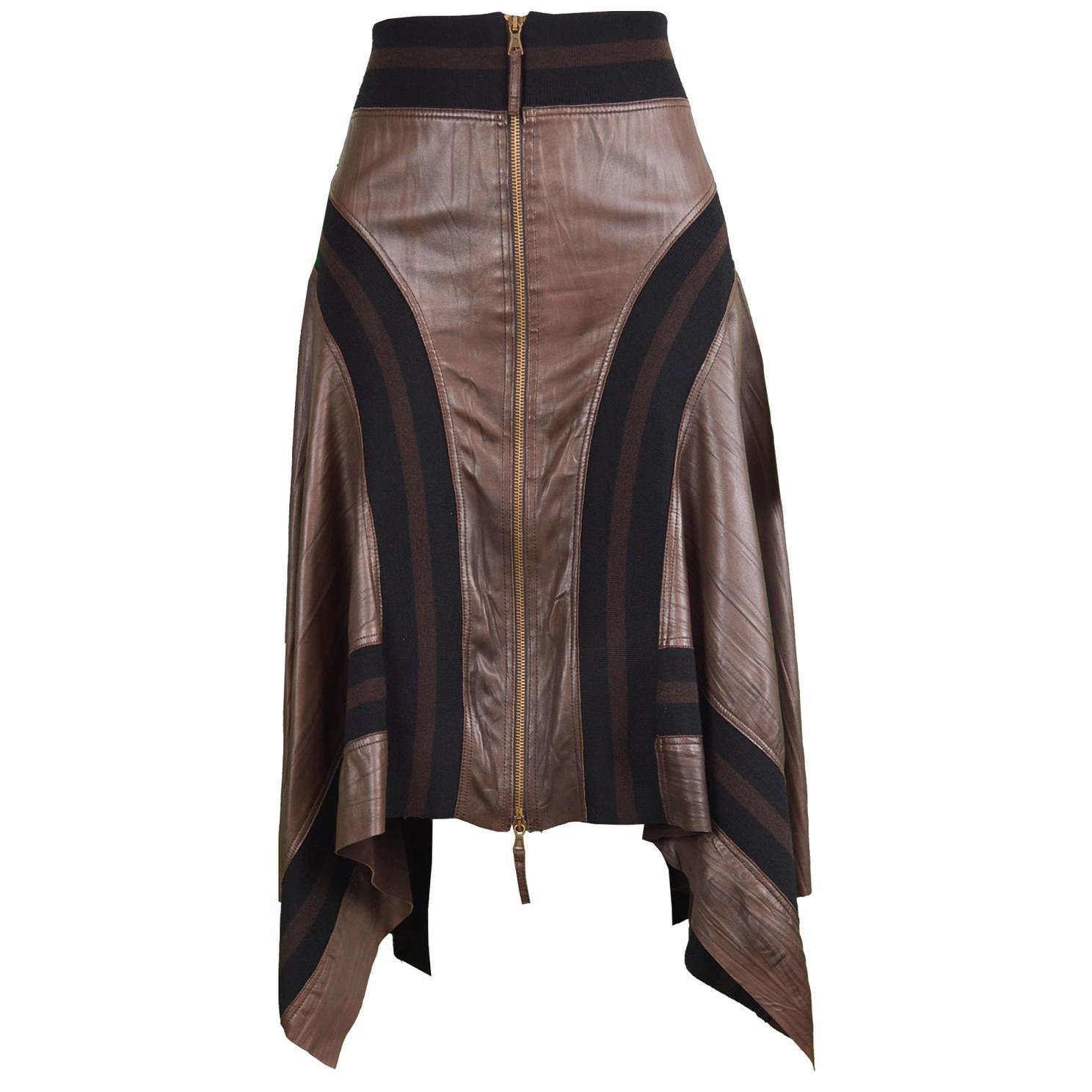 Jean Paul Gaultier Sheepskin Leather Vintage Skirt For Sale