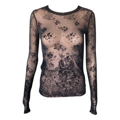 Jean Paul Gaultier Sheer Mesh Black Top