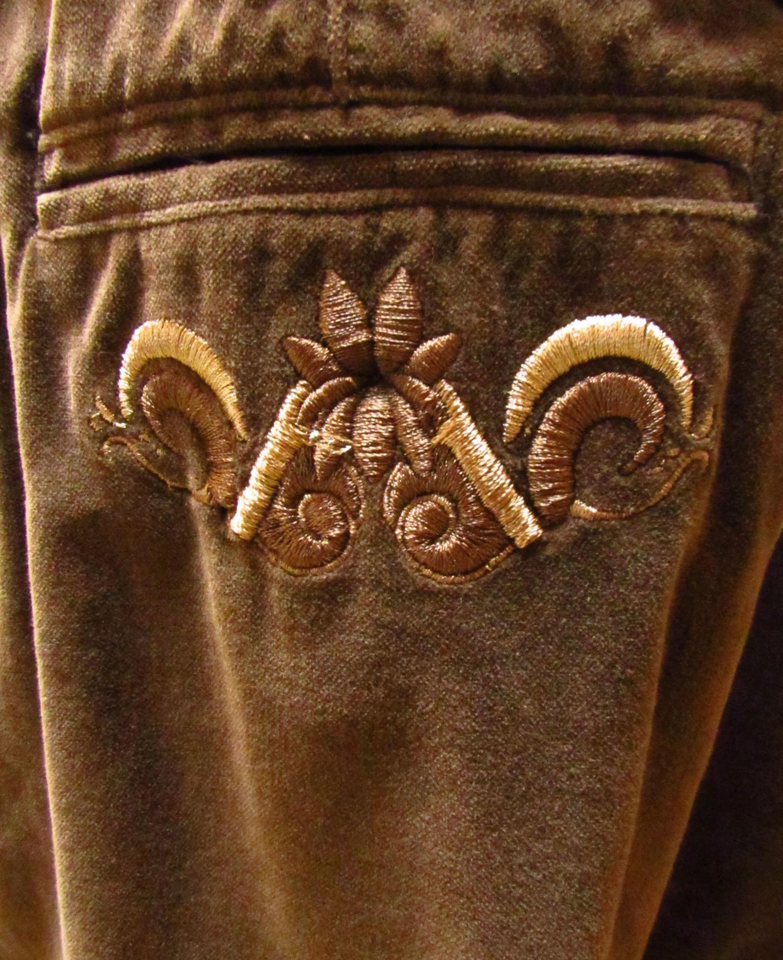 Black Jean Paul Gaultier short Brown Velvet pants For Sale