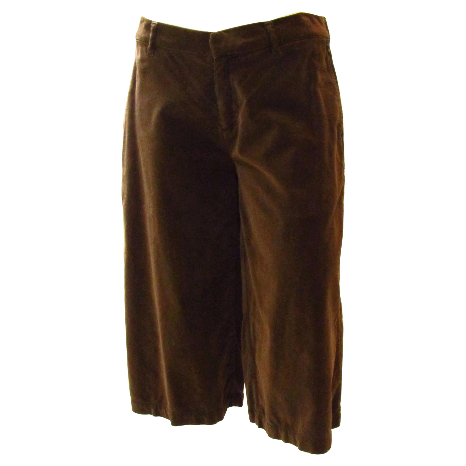 Jean Paul Gaultier - Pantalon court en velours marron
