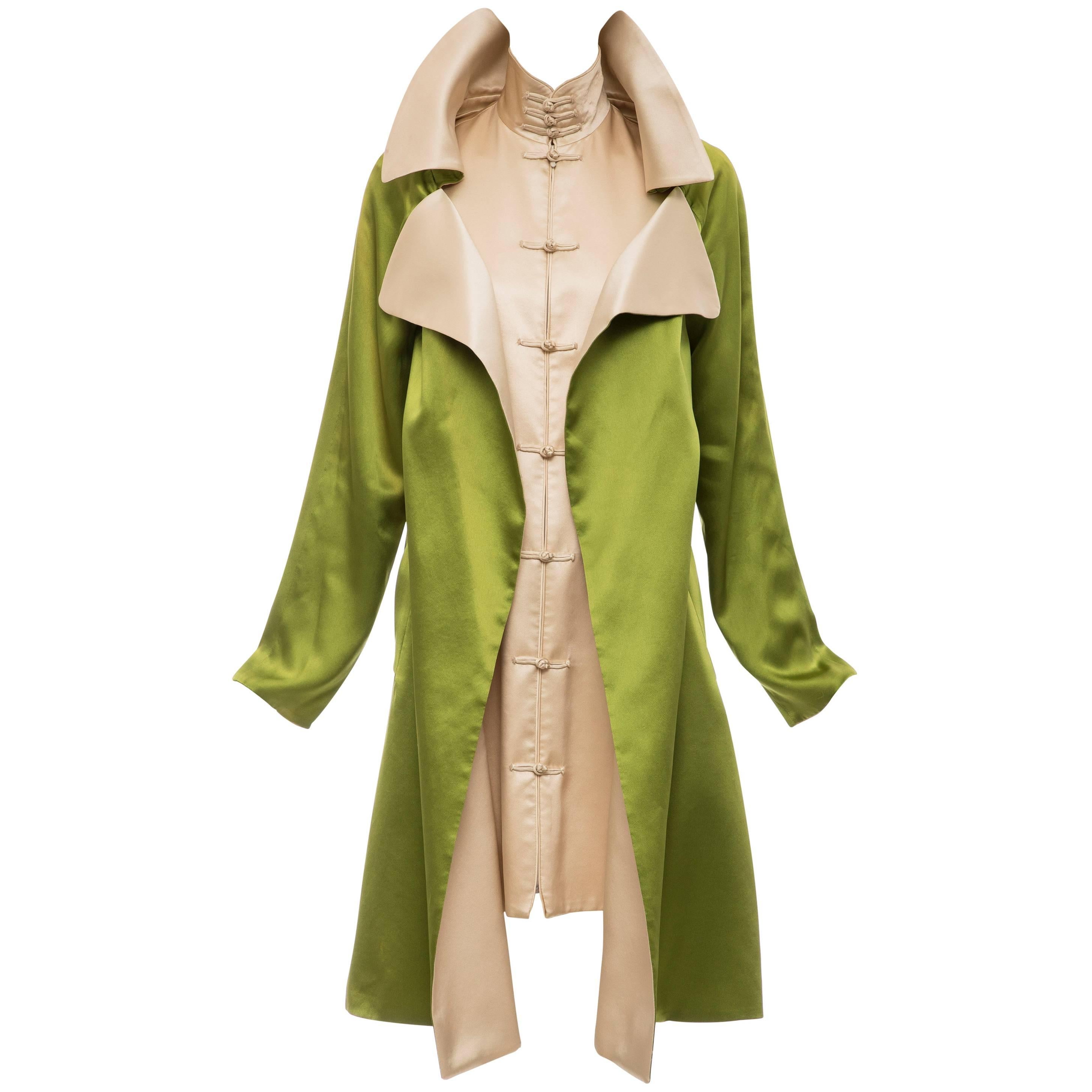 Jean Paul Gaultier Silk Charmeuse Dress Coat, Fall 2010