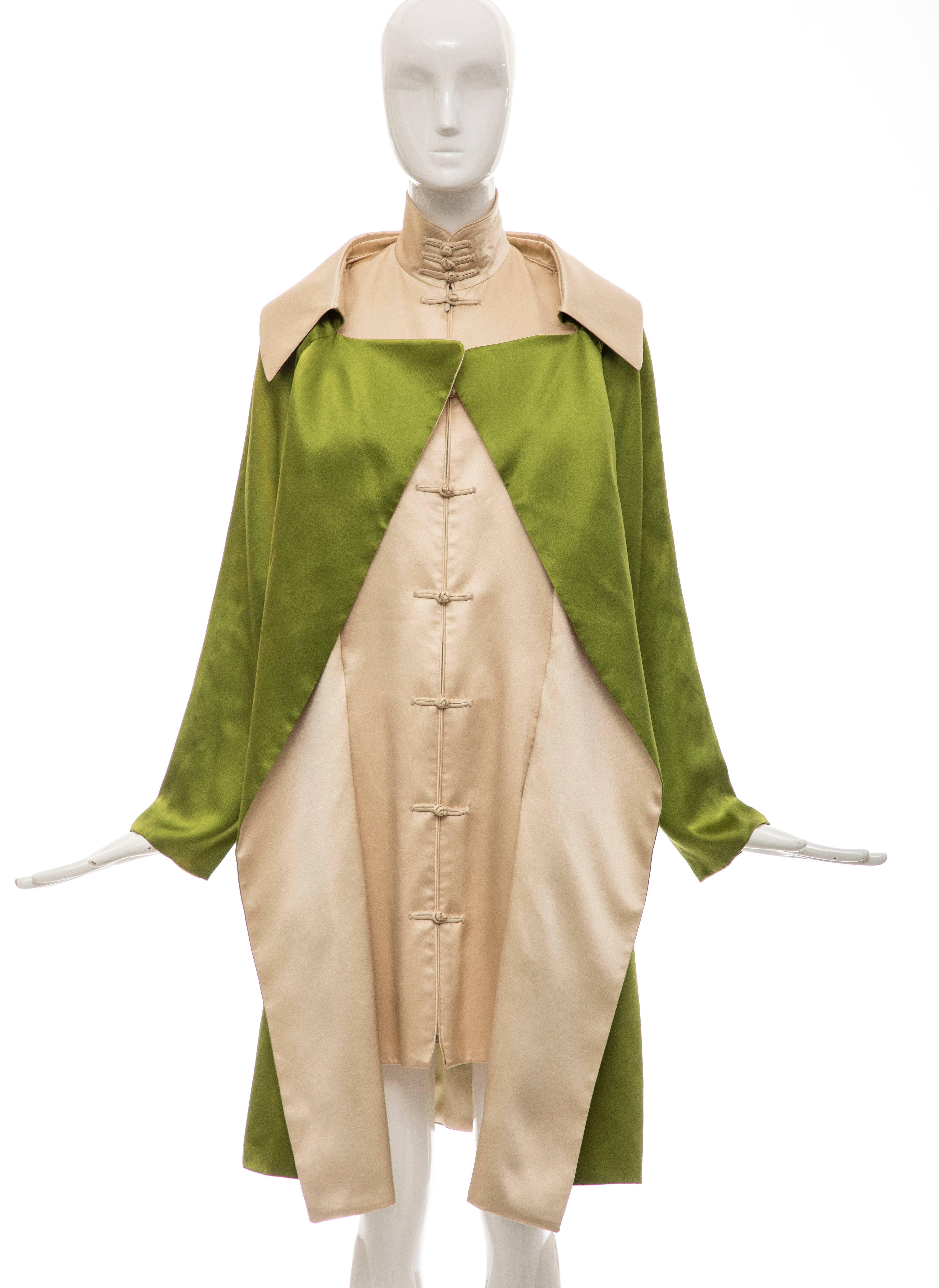 Jean Paul Gaultier Silk Charmeuse Dress Coat, Fall 2010 7