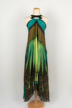 Jean Paul Gaultier Silk Dress in Blue and Green