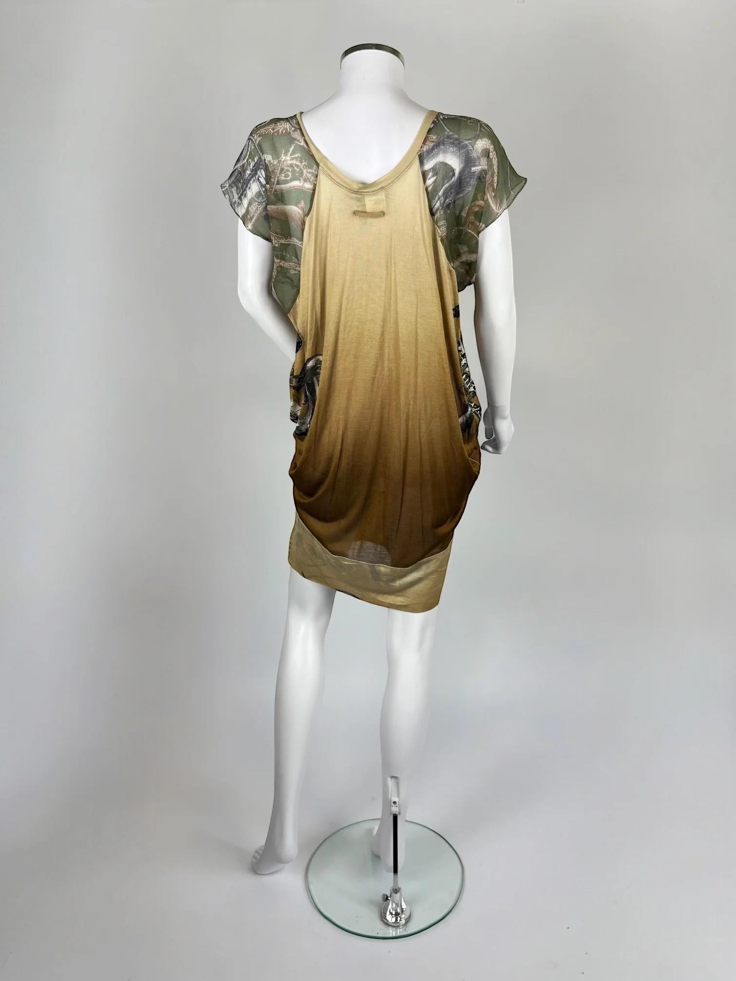 Jean Paul Gaultier Grafisches Seidenkleid, um 2000 im Angebot 1