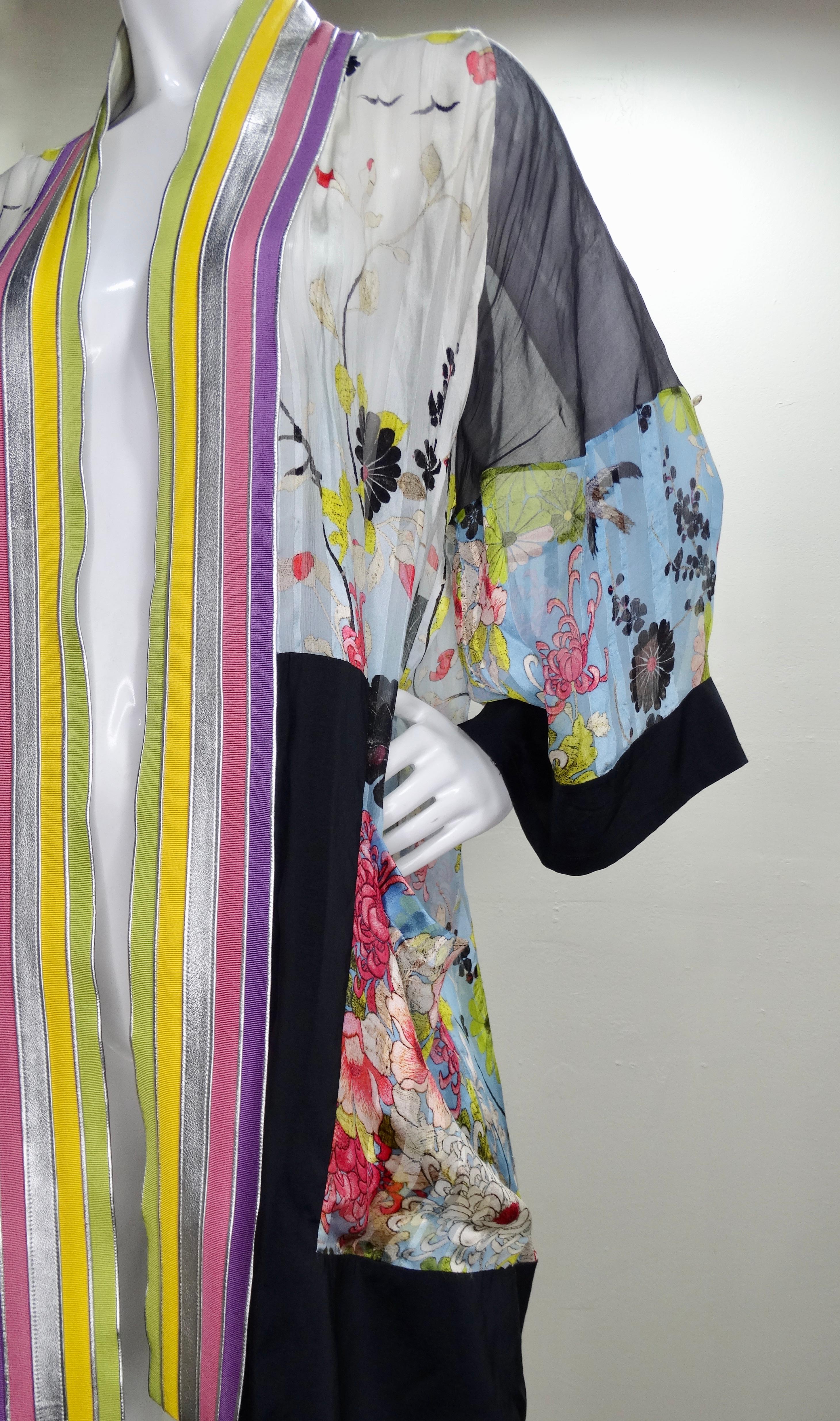 Brown Jean Paul Gaultier Silk Kimono Jacket