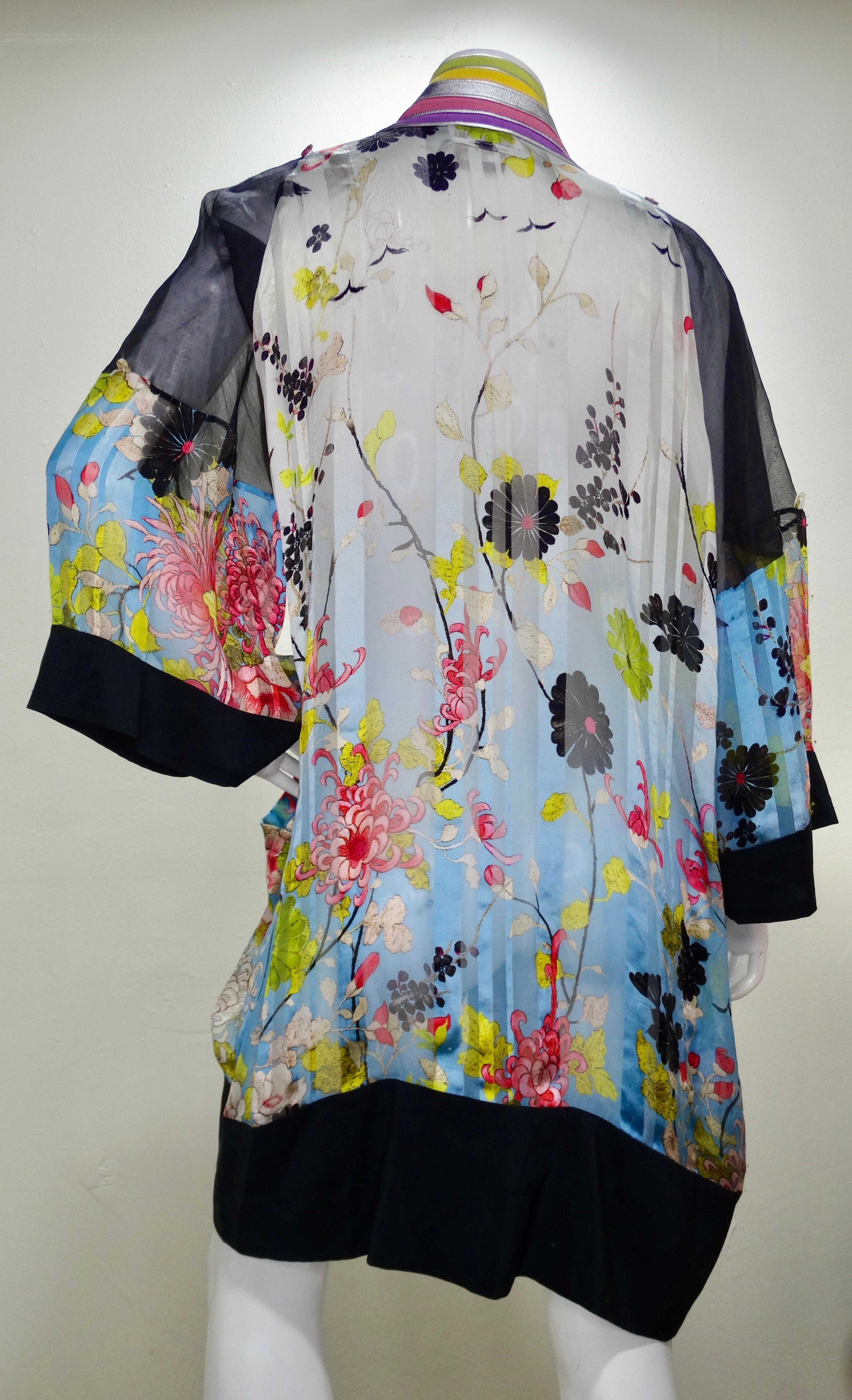Jean Paul Gaultier Silk Kimono Jacket In Good Condition In Scottsdale, AZ