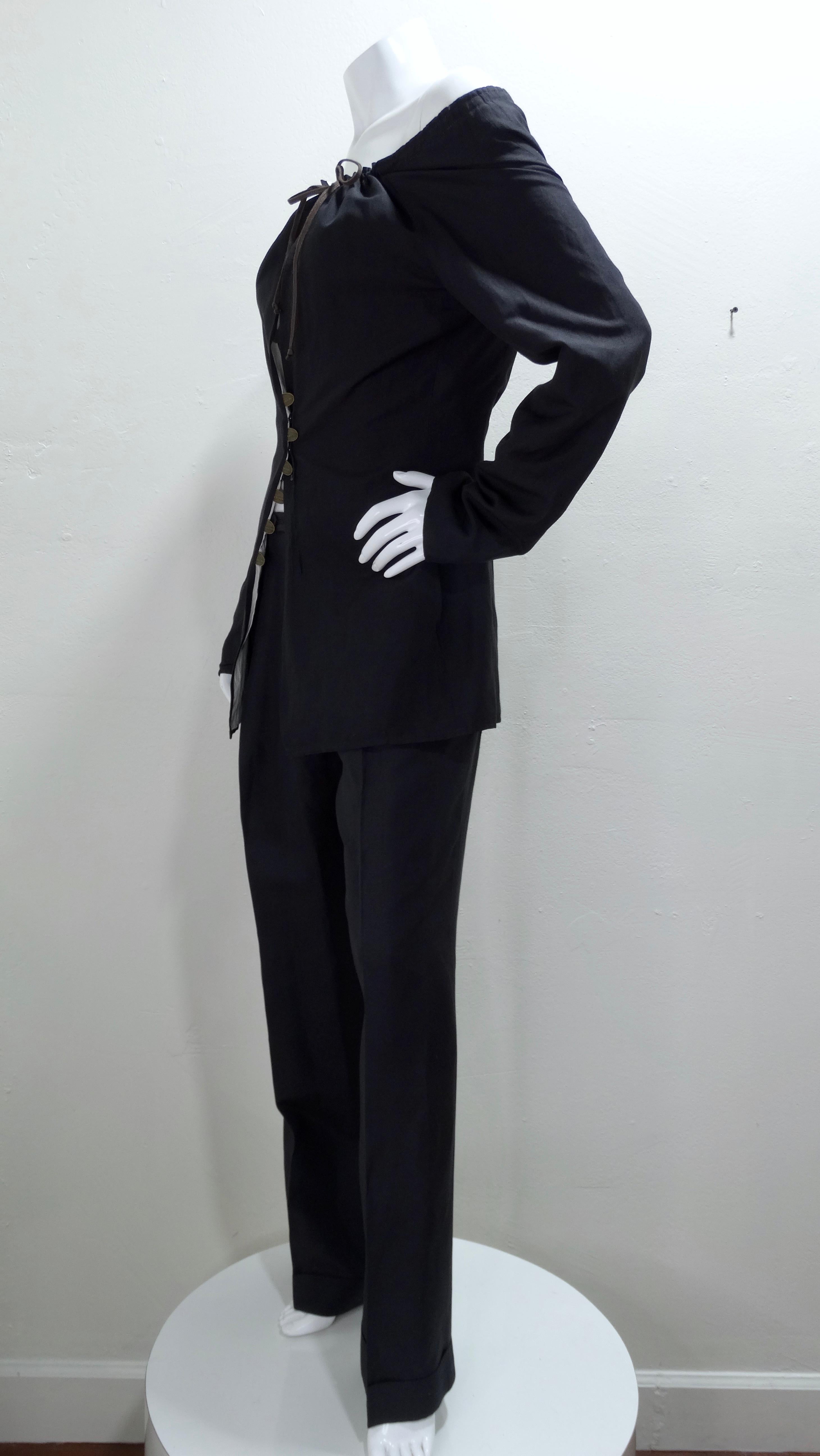 Jean Paul Gaultier Silk/Linen Trouser Matching Set For Sale 4