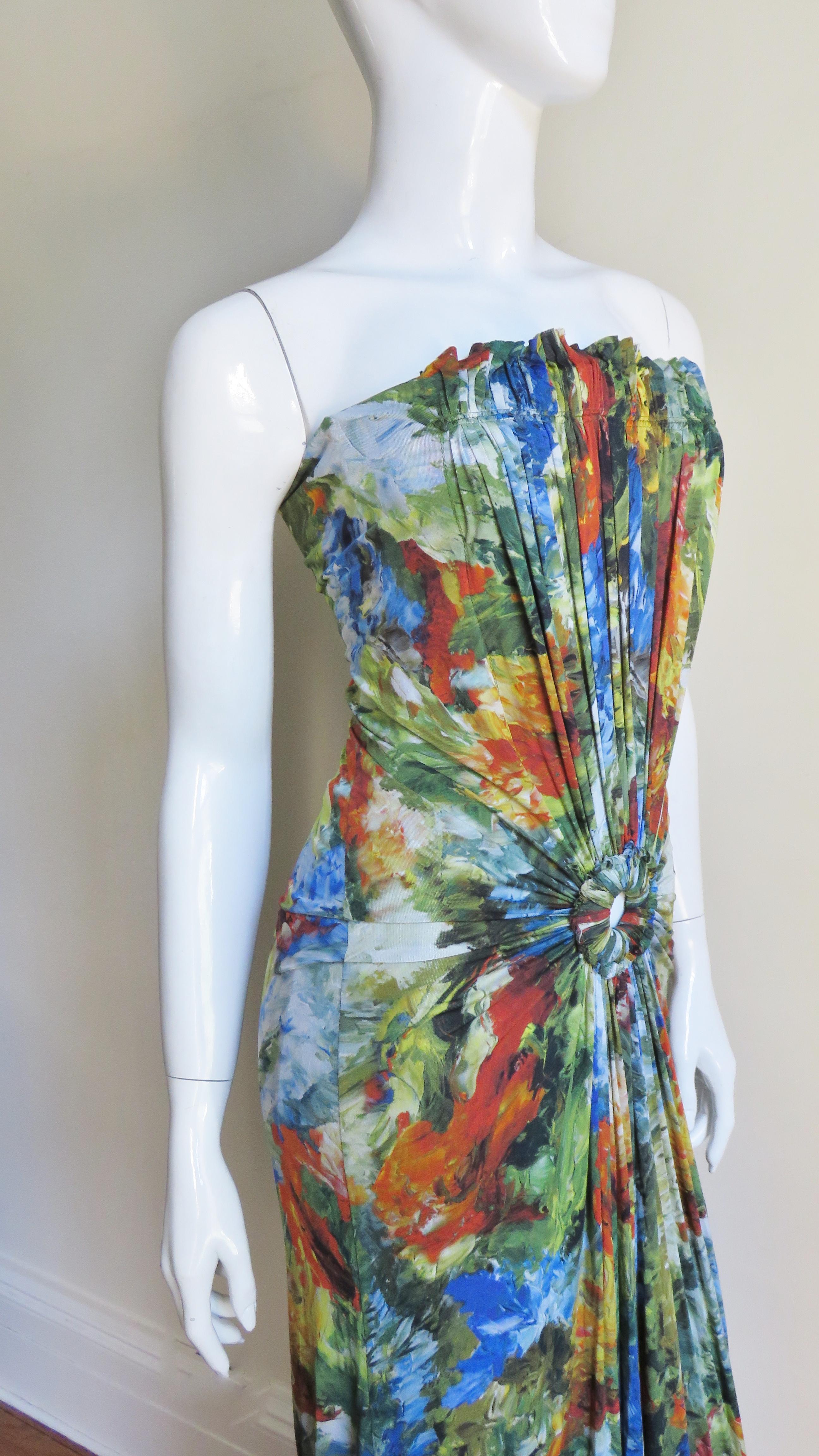 Jean Paul Gaultier Silk Strapless Maxi Dress 6