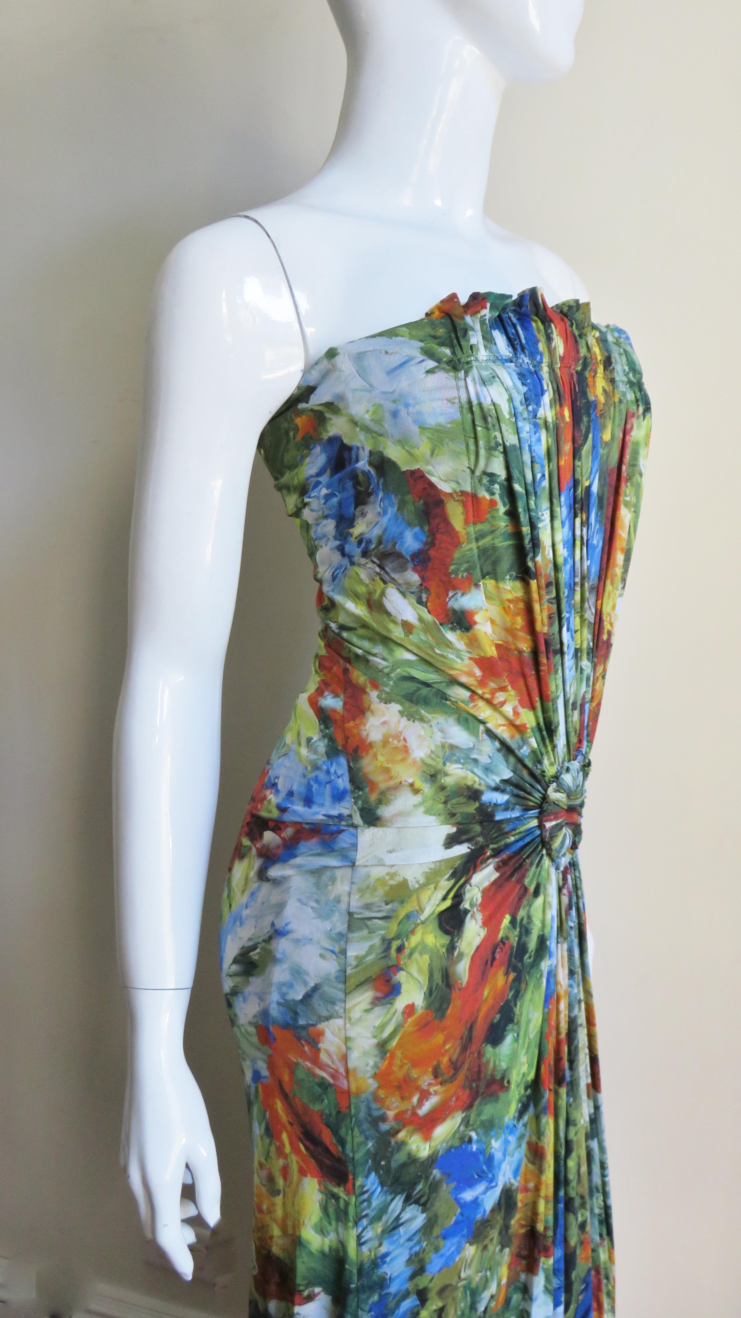 Jean Paul Gaultier Silk Strapless Maxi Dress 7