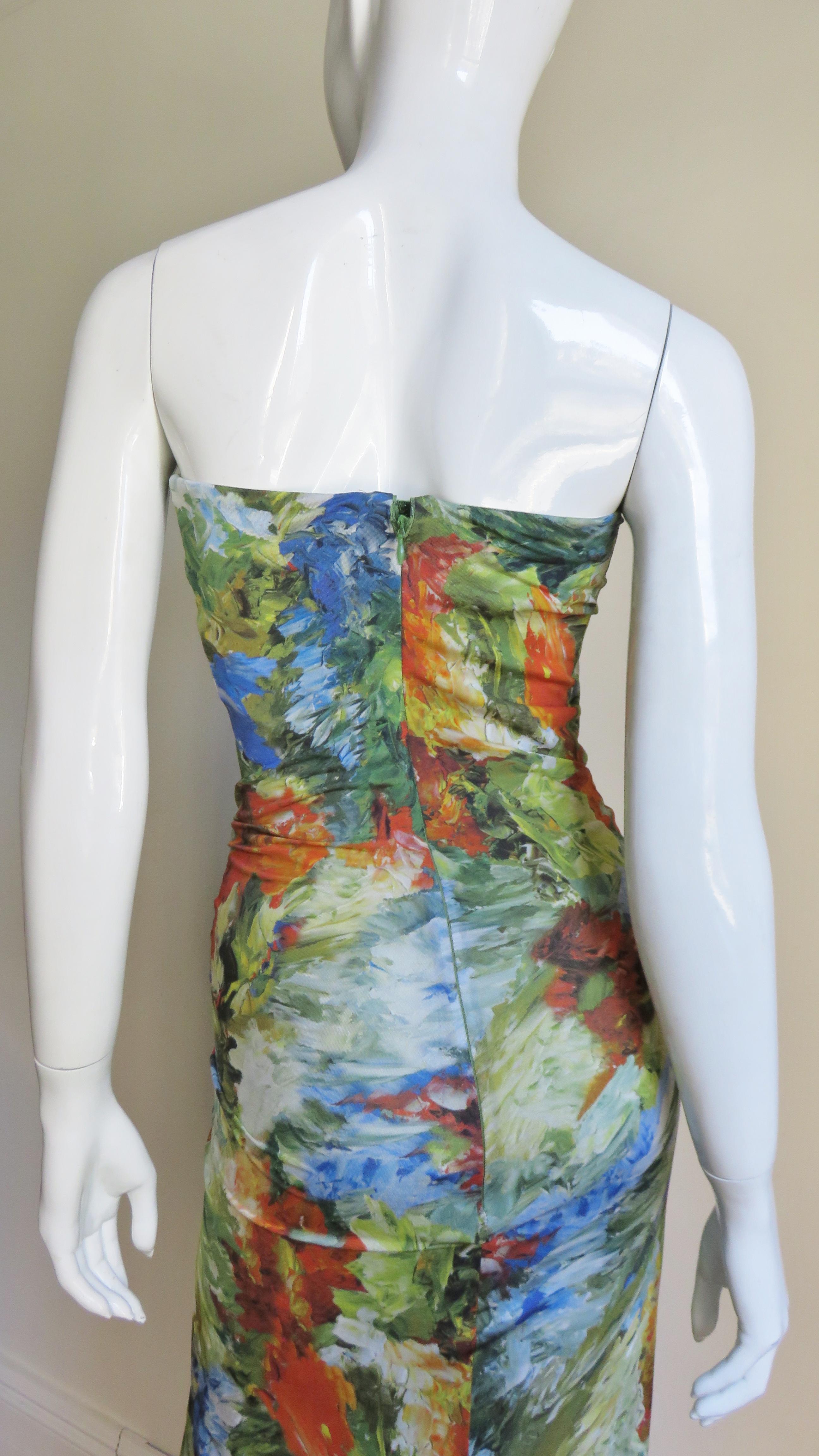 Jean Paul Gaultier Silk Strapless Maxi Dress 9