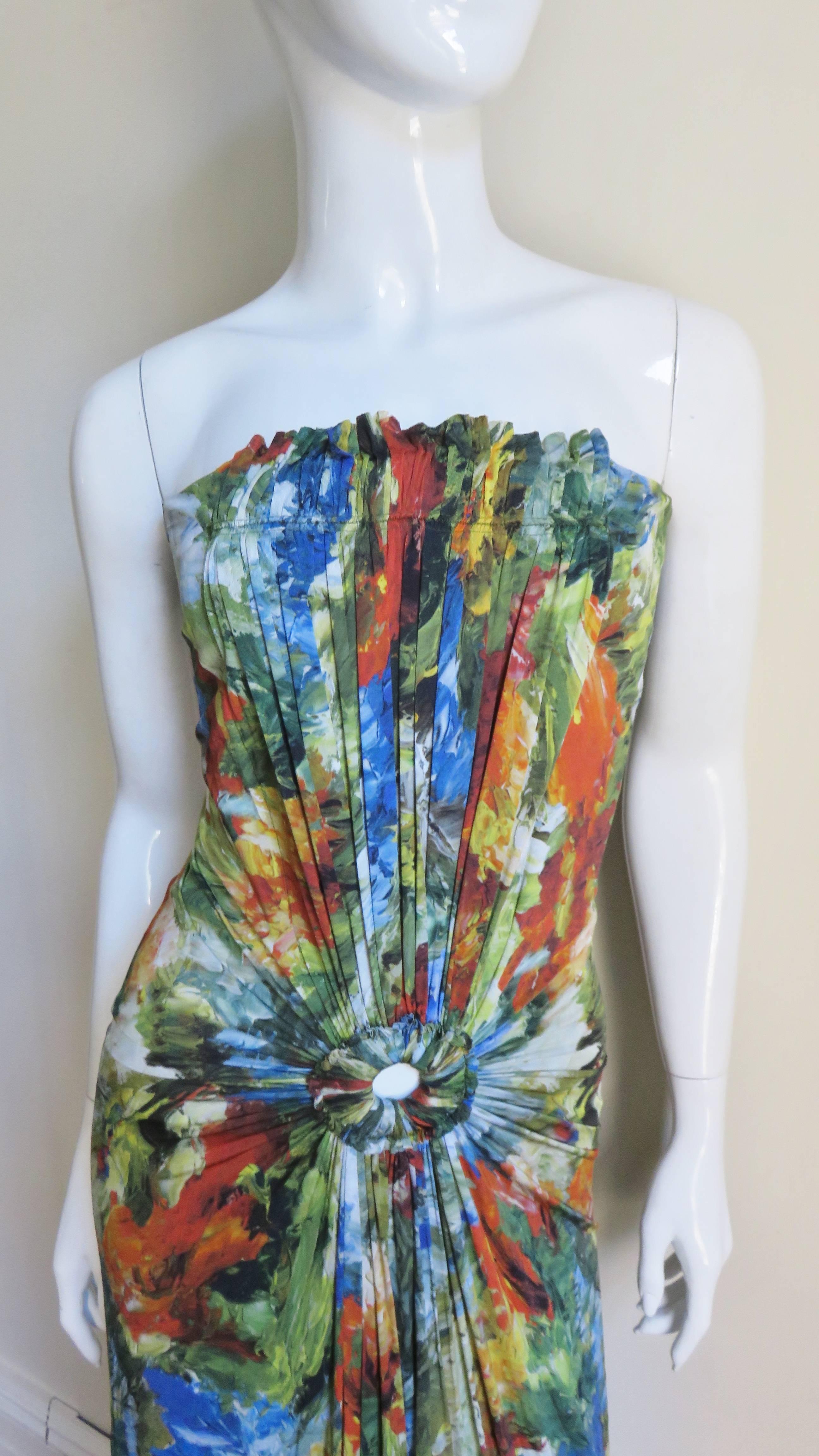 Women's Jean Paul Gaultier Silk Strapless Maxi Dress
