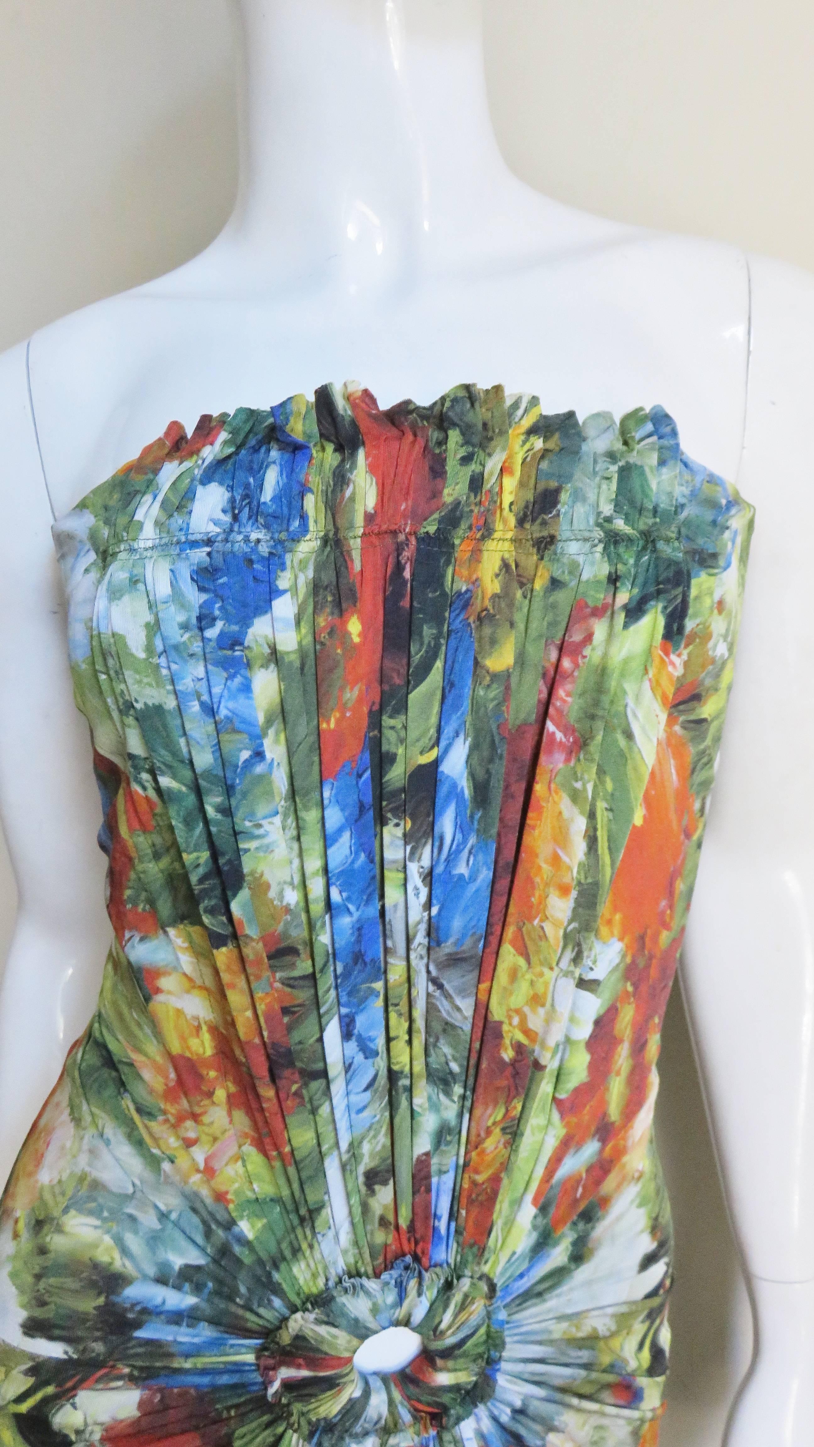 Jean Paul Gaultier Silk Strapless Maxi Dress 1