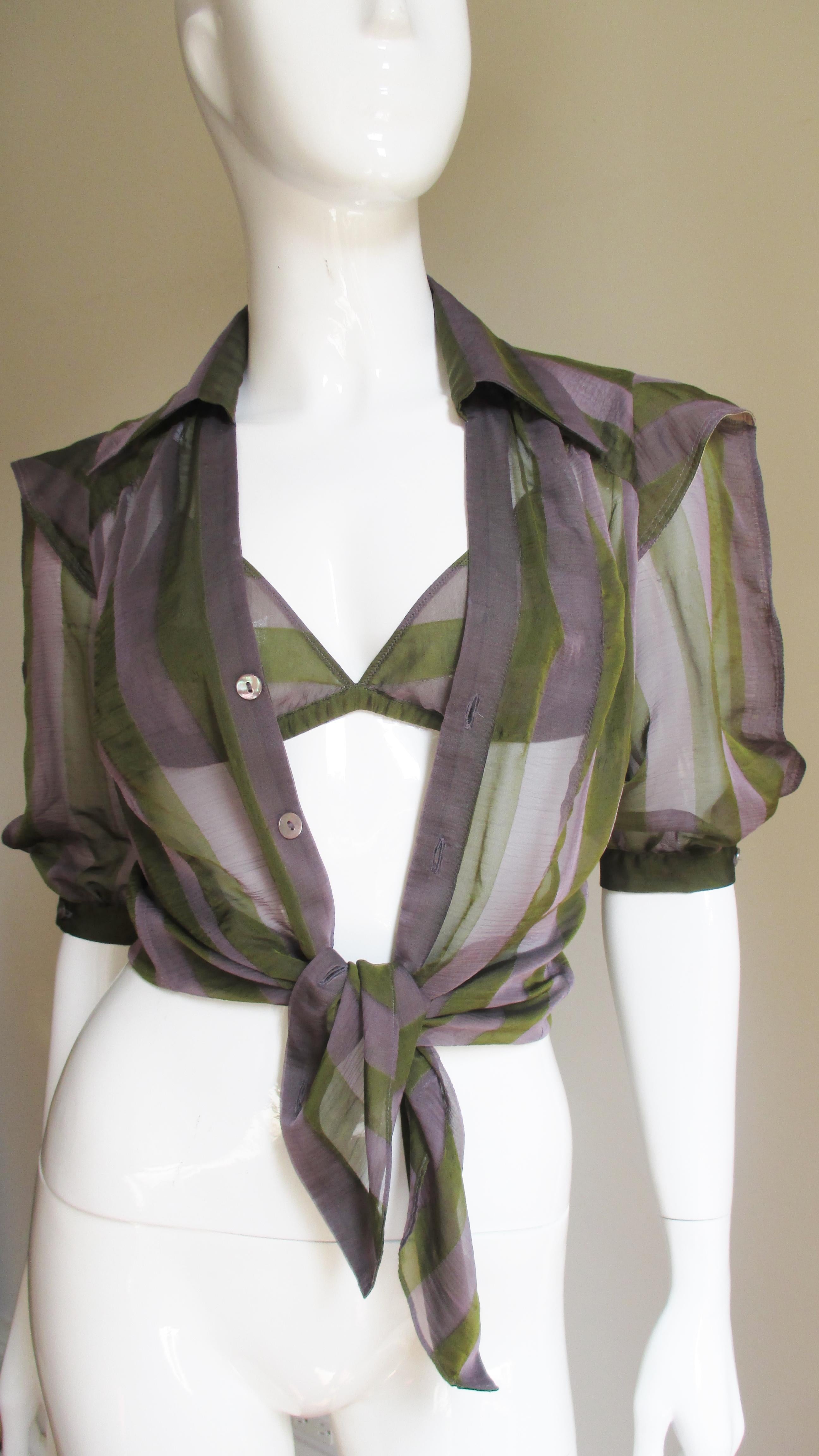 Jean Paul Gaultier Silk Shirt and Matching Bralette 2