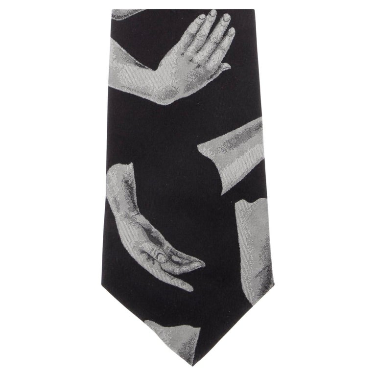 JEAN-PAUL GAULTIER silk Whole Pattern Chain tie black