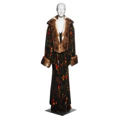 Jean Paul Gaultier Silk Velvet Fur Dress and Robe Ensemble, FW 2005