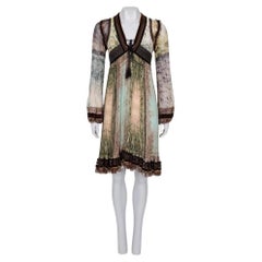 Jean Paul Gaultier Silk Velvet Trim Dress IT40 S