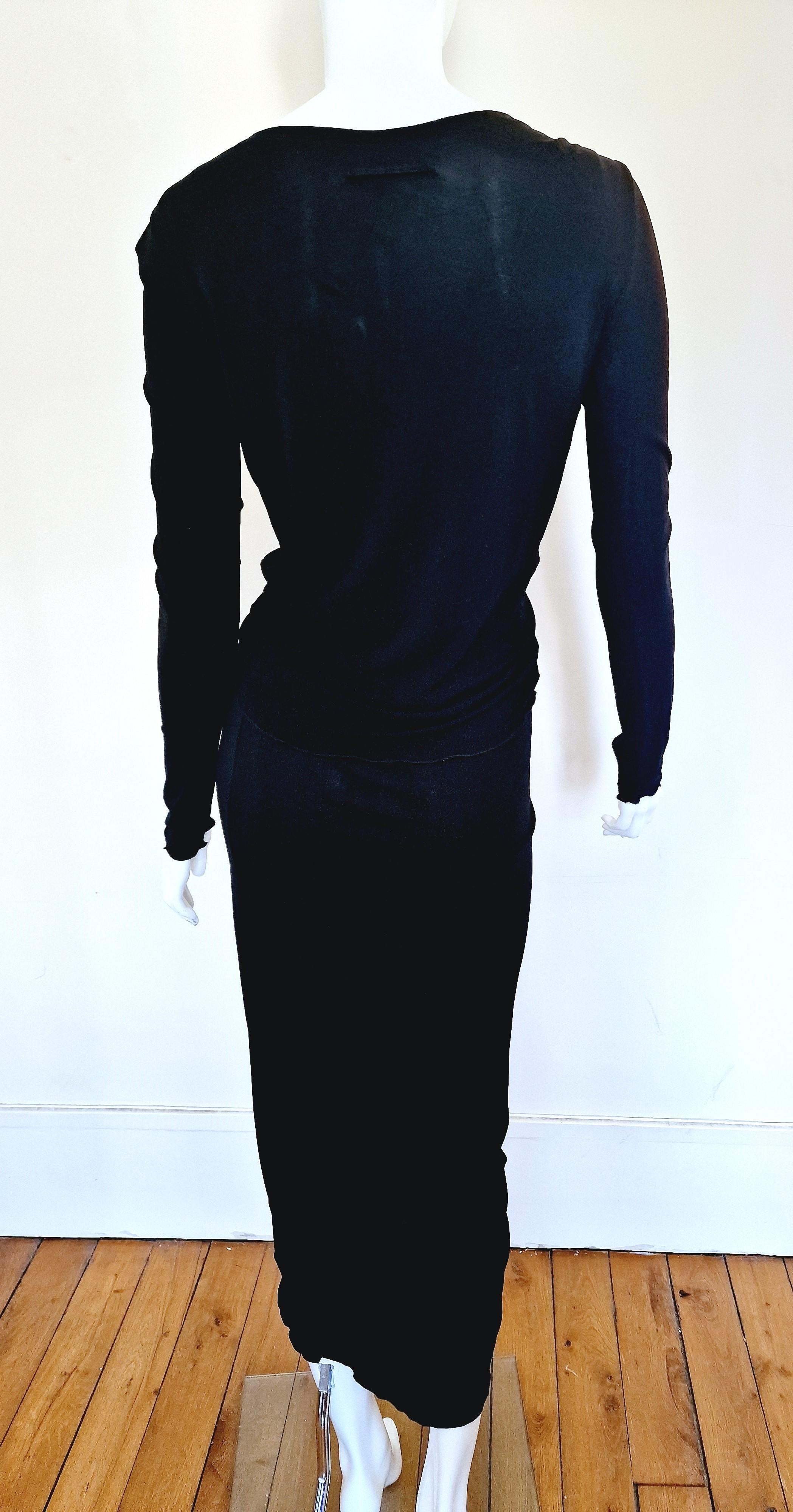 Jean Paul Gaultier Silber Kette Schnürung Schwarz Halbdurchsichtiges Vintage Großes Vintage Kleid im Angebot 3
