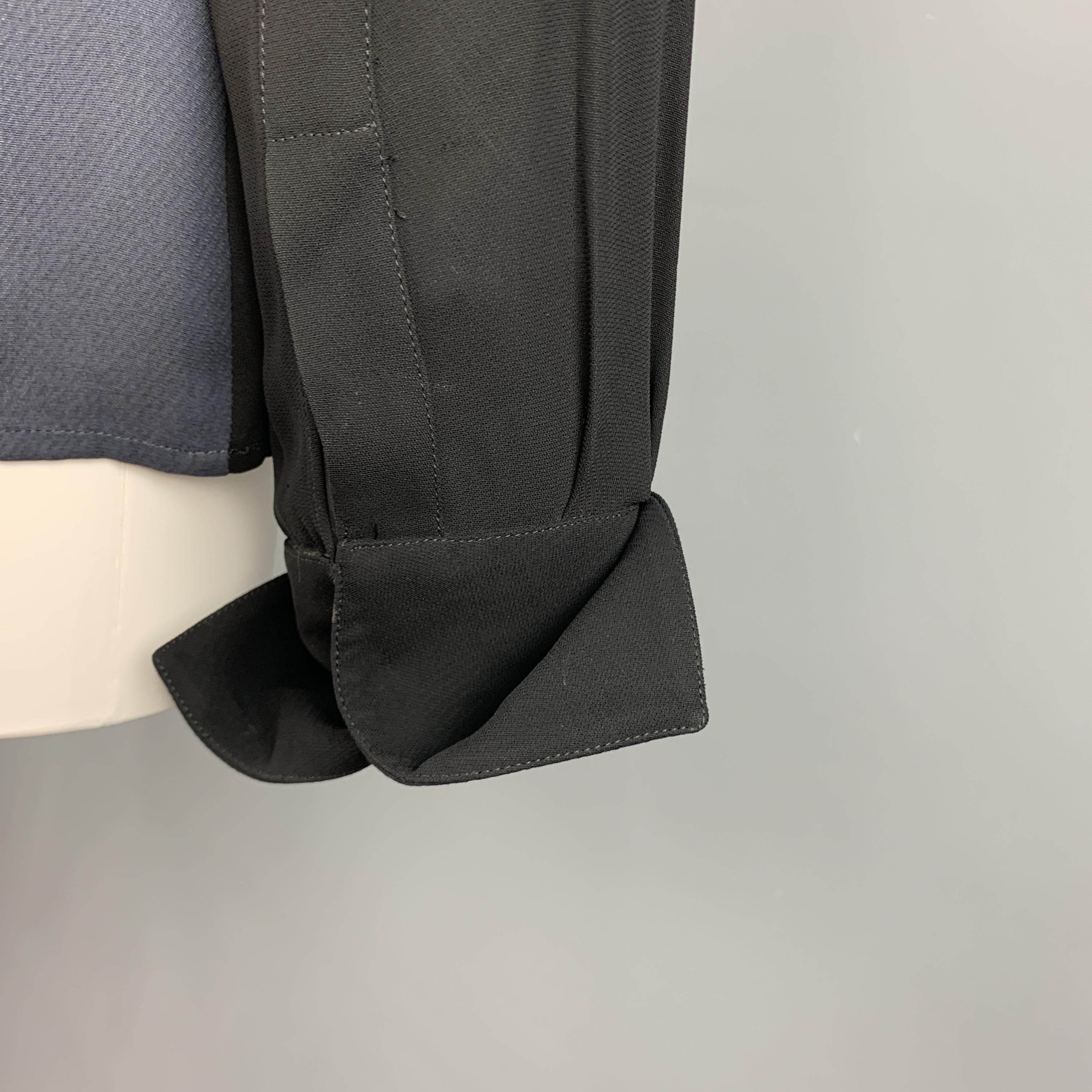 Men's JEAN PAUL GAULTIER Size 10 Black & Charcoal Zepra Print Back Dress Shirt