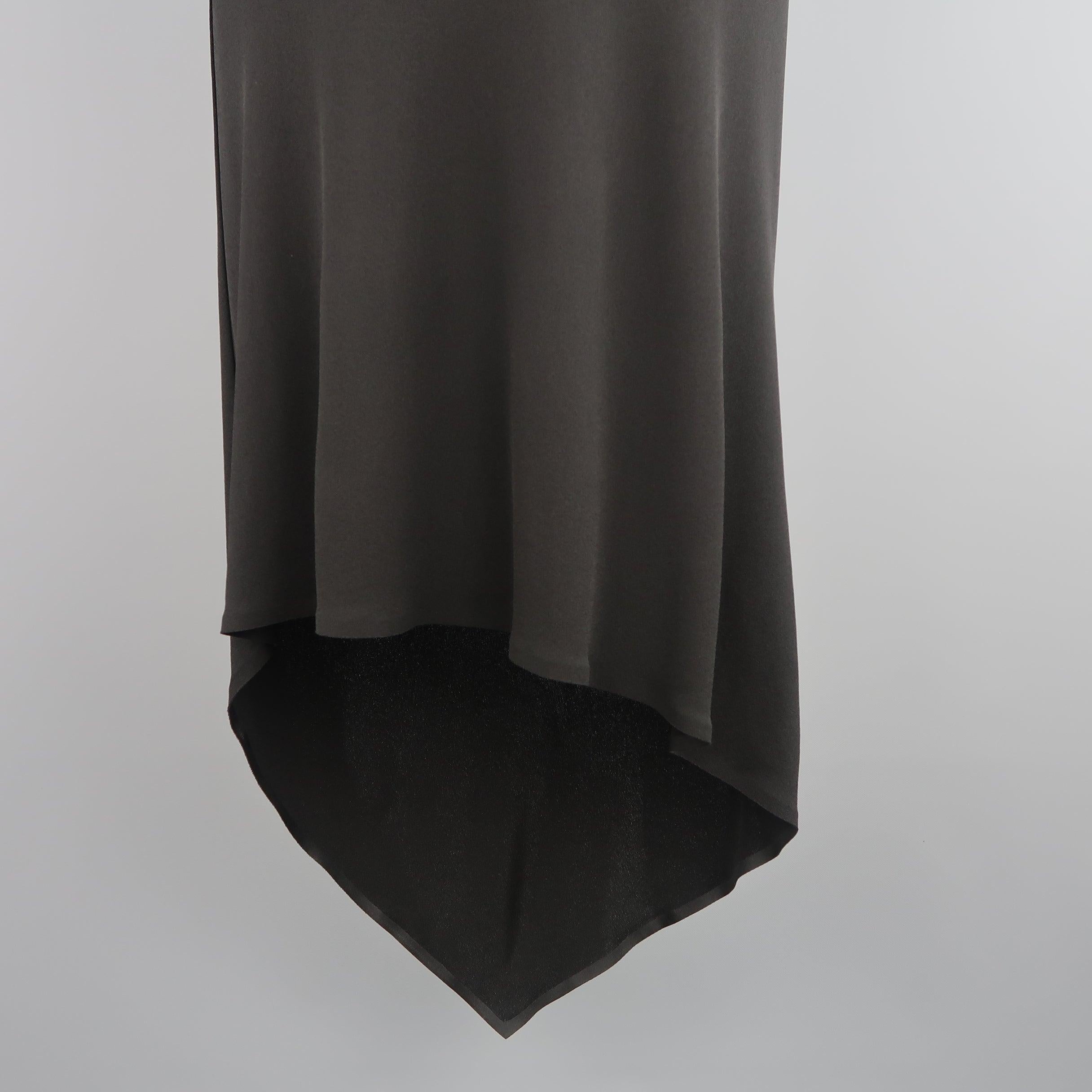 JEAN PAUL GAULTIER Size 10 Black Rayon Asymmetrical Point Hem A Line Skirt For Sale 1