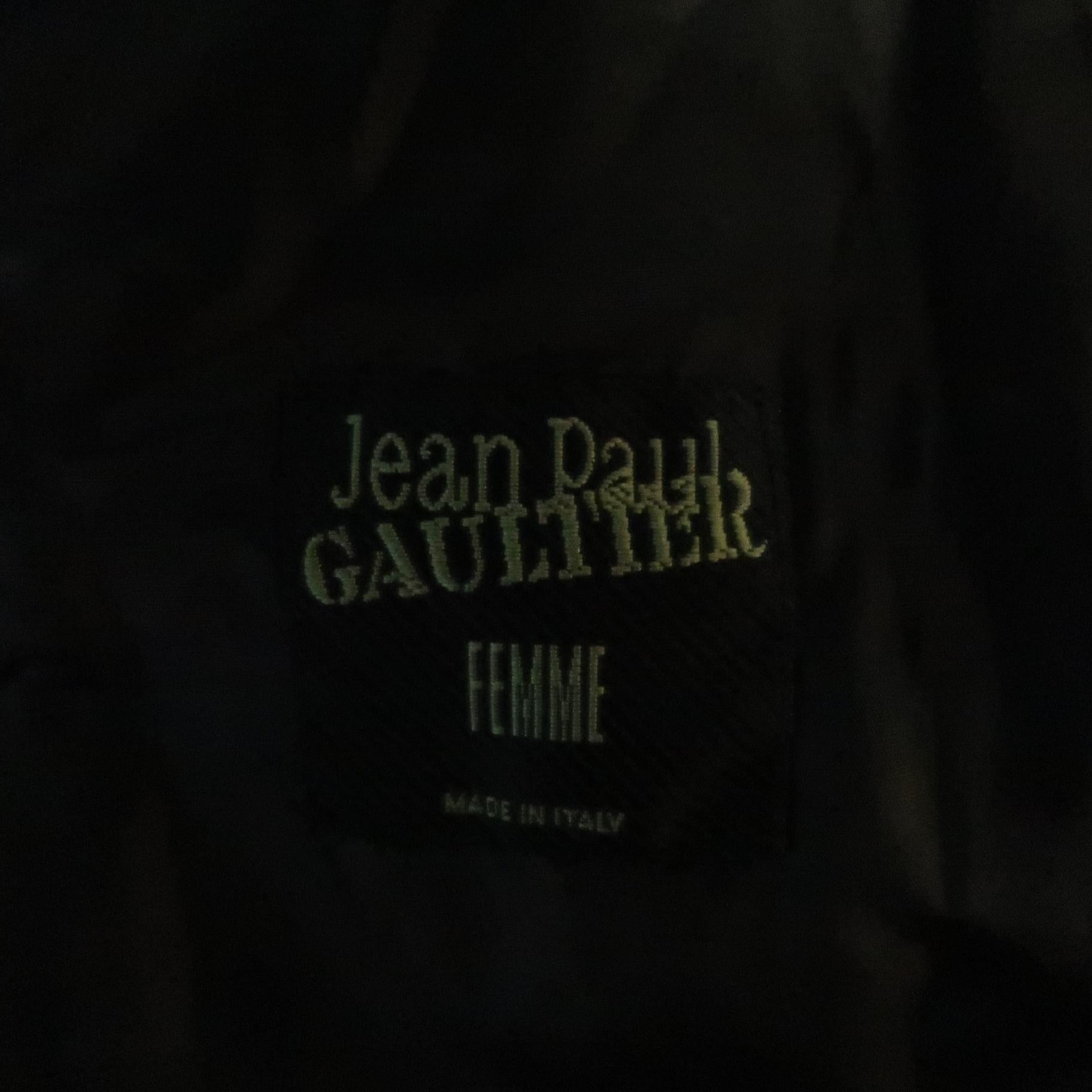 JEAN PAUL GAULTIER Size 12 Black Hidden Placket Leather Cuff Blazer 3