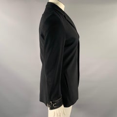 JEAN PAUL GAULTIER Manteau noir en laine et polyester Taille 12