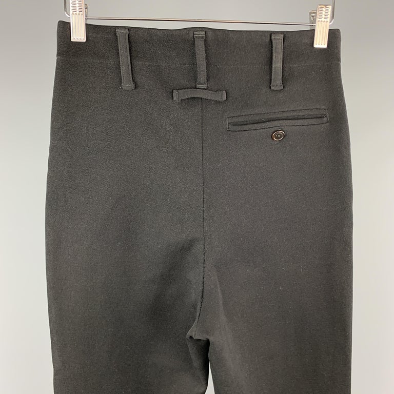 JEAN PAUL GAULTIER Size 30 Black Wool Twill Stretch Riding Pants For ...