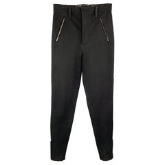 JEAN PAUL GAULTIER Size 30 Black Wool Twill Stretch Riding Pants