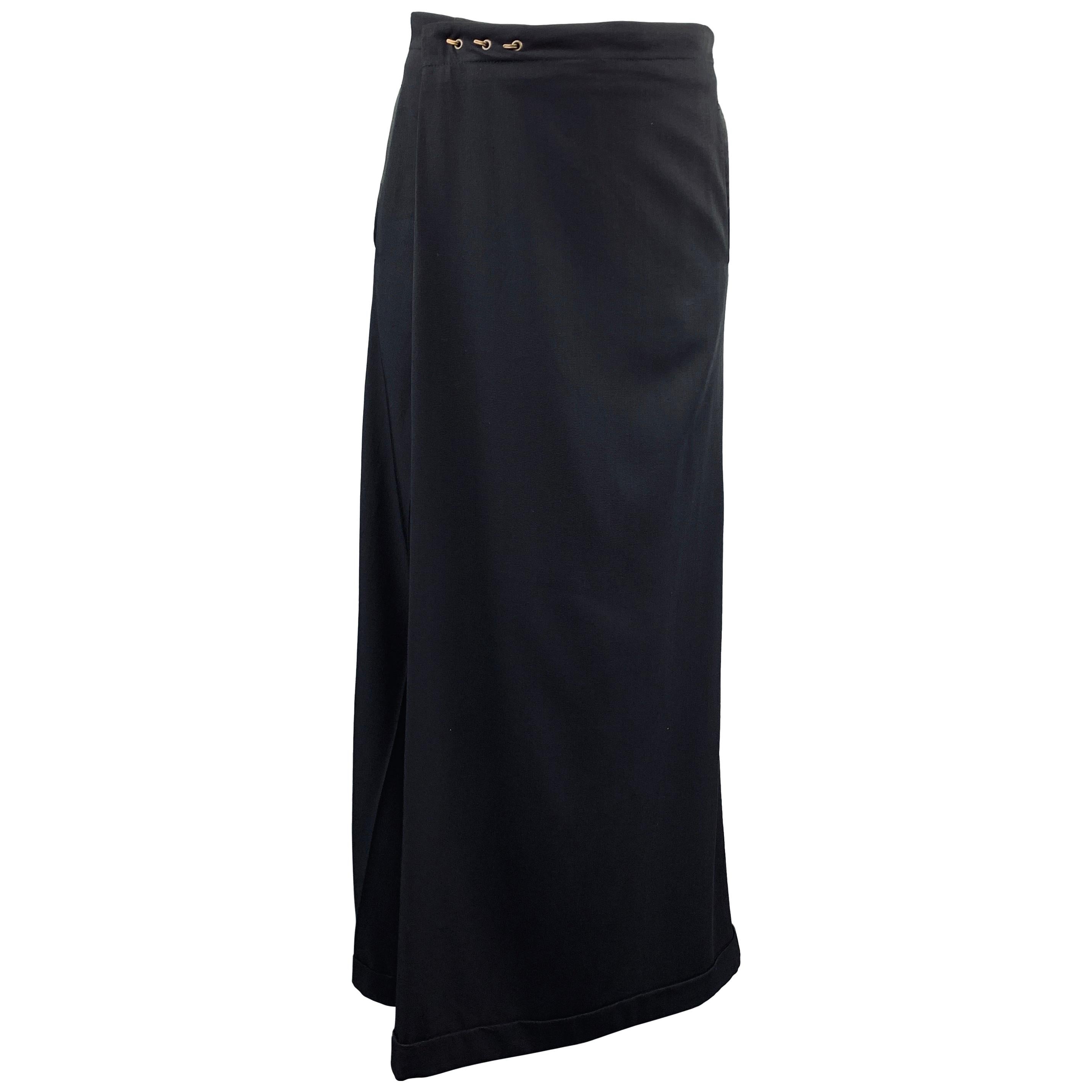 JEAN PAUL GAULTIER Size 30 Wrap Half Skirt Tuxedo Stripe Pants at